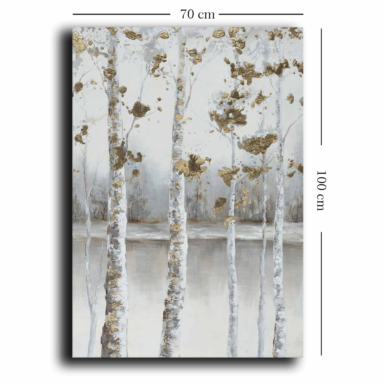 Quadro Decorativo em Tela 70x100cm - Pintura Multicolor em Canvas Premium com Moldura de Pinho Natural