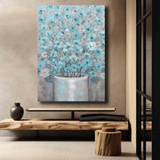 Quadro Decorativo em Tela 70x100cm - Pintura Multicolor em Canvas Premium com Moldura de Pinho Natural