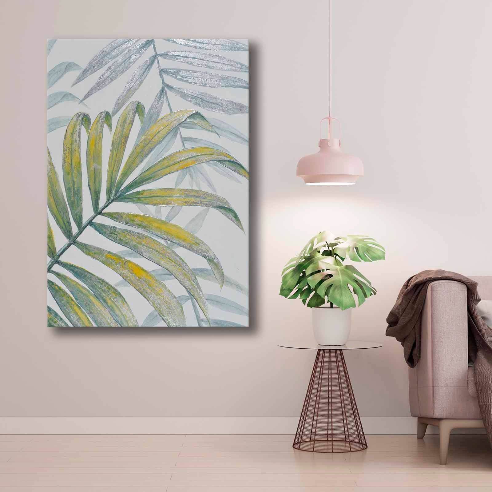 Quadro Decorativo em Tela 70x100cm - Pintura Multicolor em Canvas Premium com Moldura de Pinho Natural