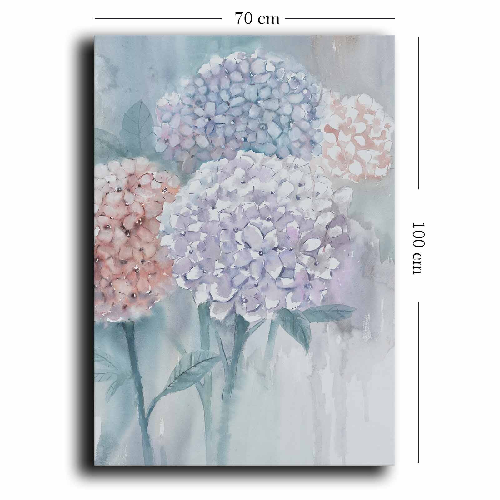 Quadro Decorativo em Tela 70x100cm - Pintura Multicolor em Canvas Premium com Moldura de Pinho Natural