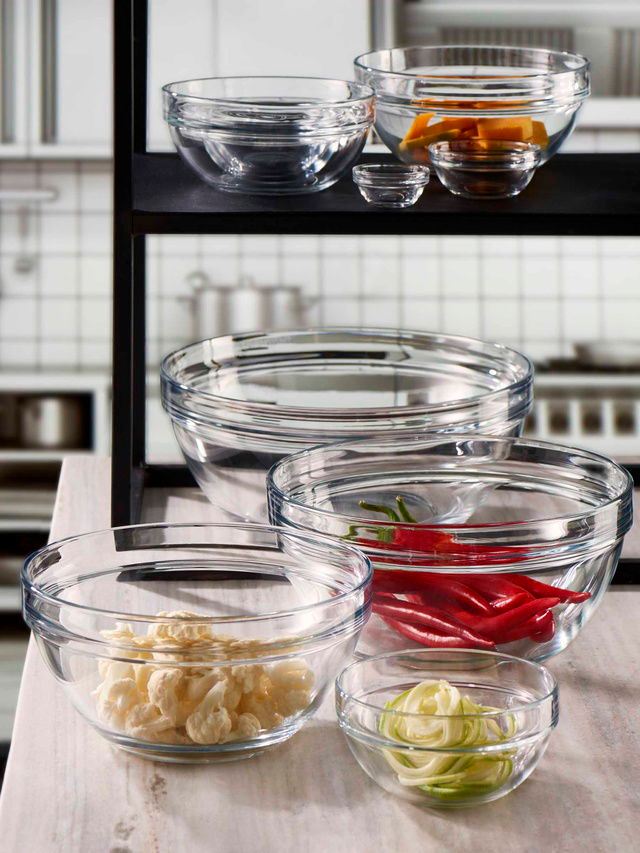 Conjunto de tigelas de vidro (6 peças)-Chefs-K-Transparente