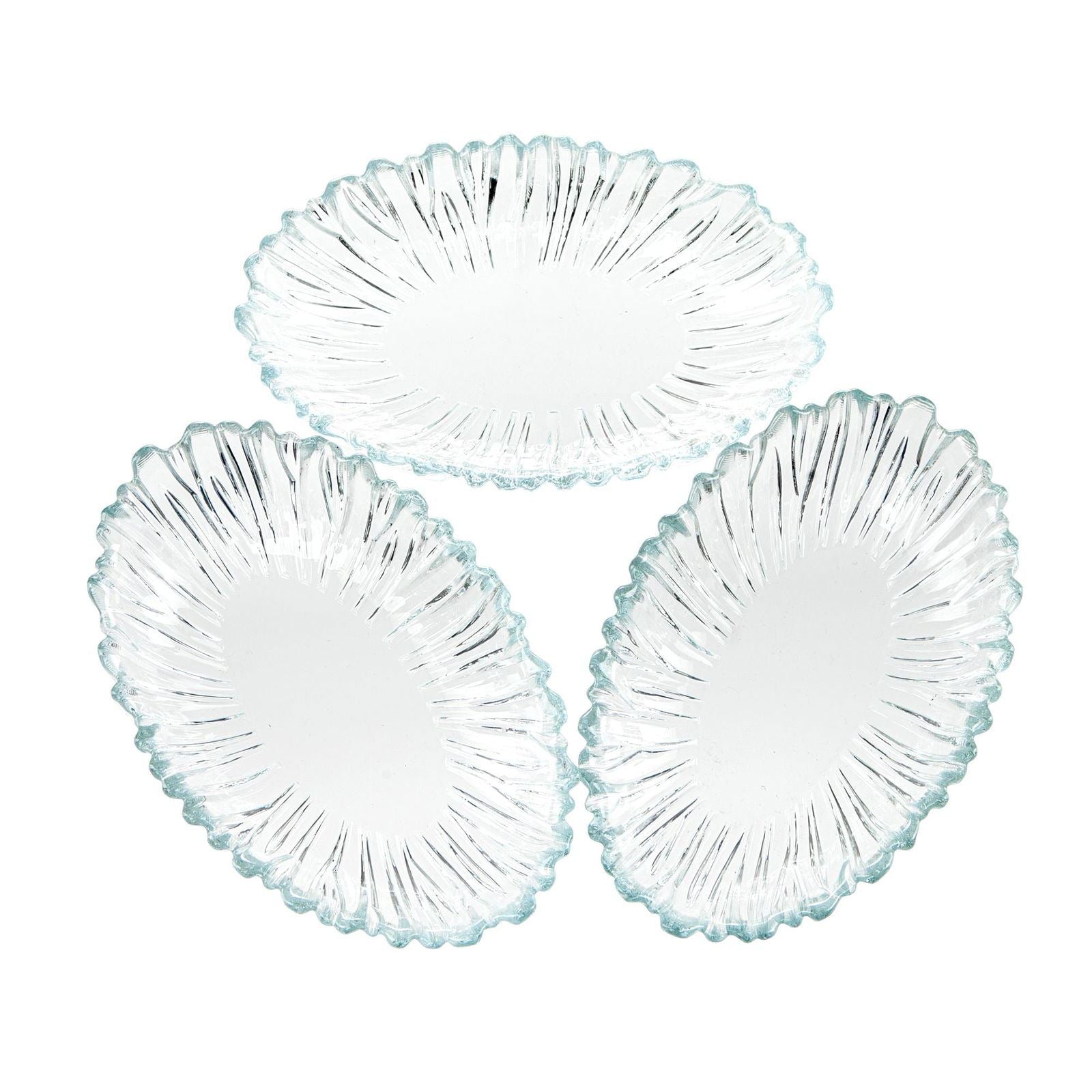 Conjunto de Pratos de Vidro – 10 x 15 x 2 cm – Transparente – Vidro