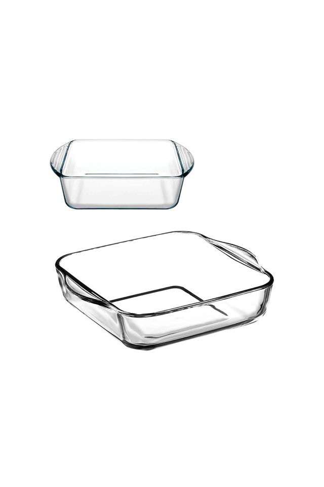 Conjunto de pratos de vidro (2 peças)-PB-159028-Transparente