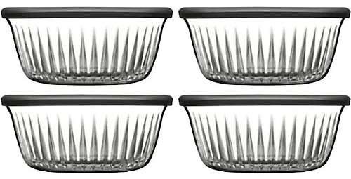Conjunto de caixas de armazenamento de vidro (4 peças)-PB-530236 - Gri kapaklı-Transparente
Cinza