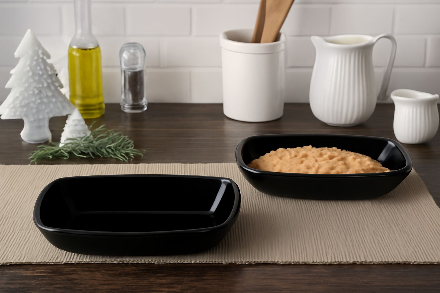 Conjunto de Tigelas de Vidro – 12 x 8,5 x 3 cm – Preto