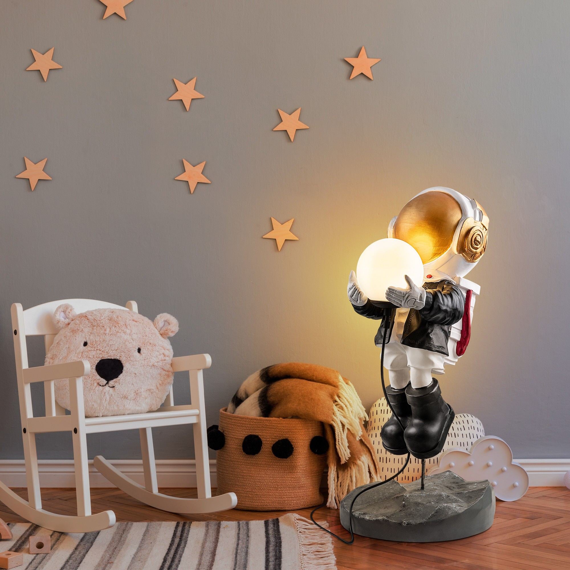 Candeeiro de Pé – 35 x 36 x 78 cm – Multicolorido – 100% poliéster e vidro