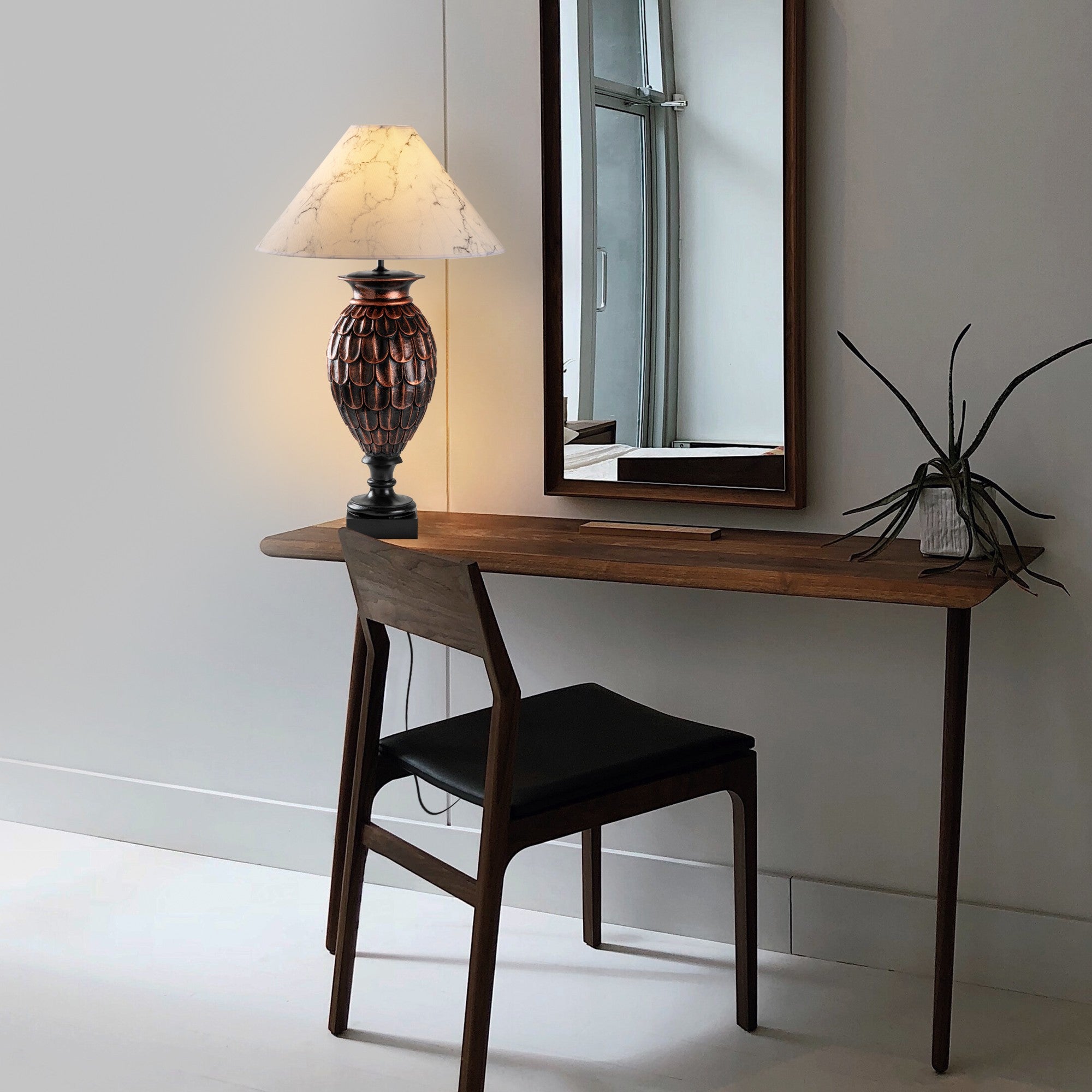 Candeeiro de mesa-Eleganze-Marrom
Branco
