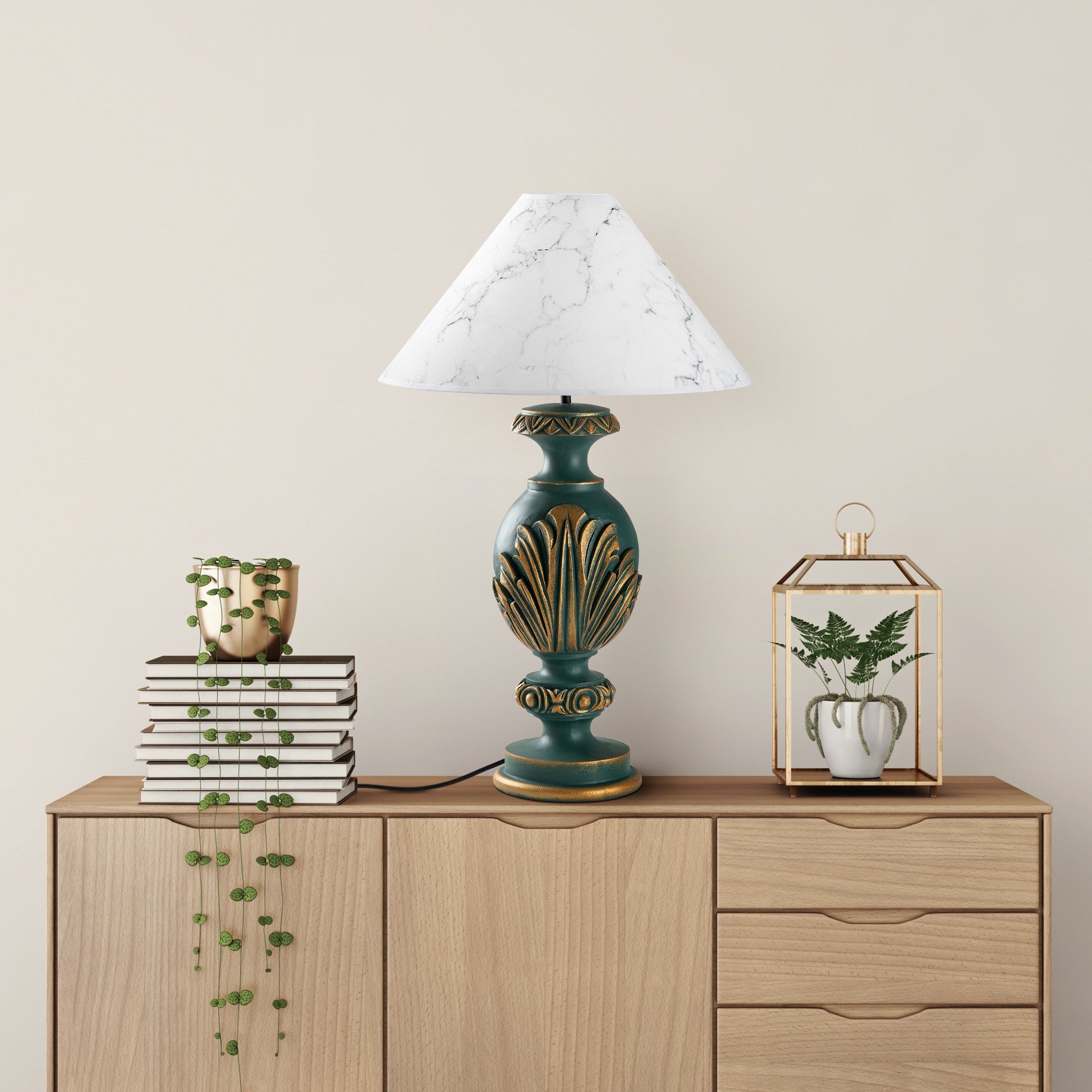 Candeeiro de mesa-Eleganze-Verde
Branco