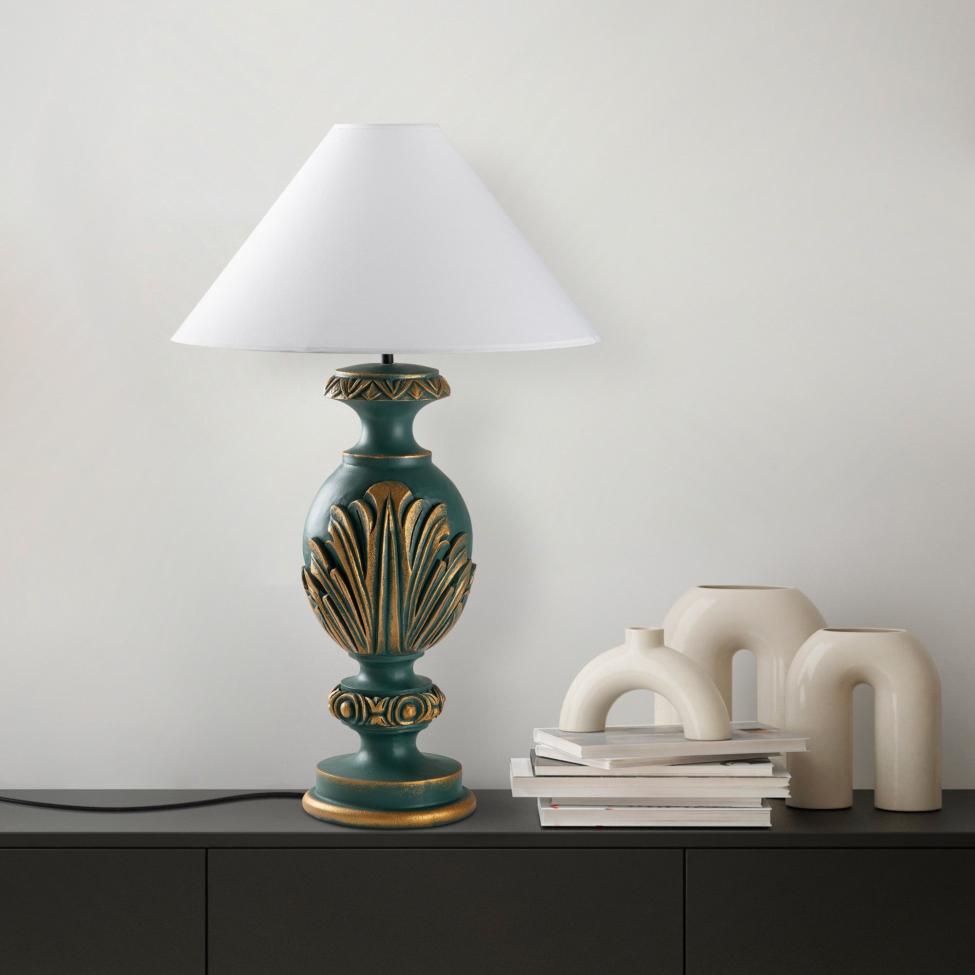 Candeeiro de mesa-Eleganze-Verde
Branco