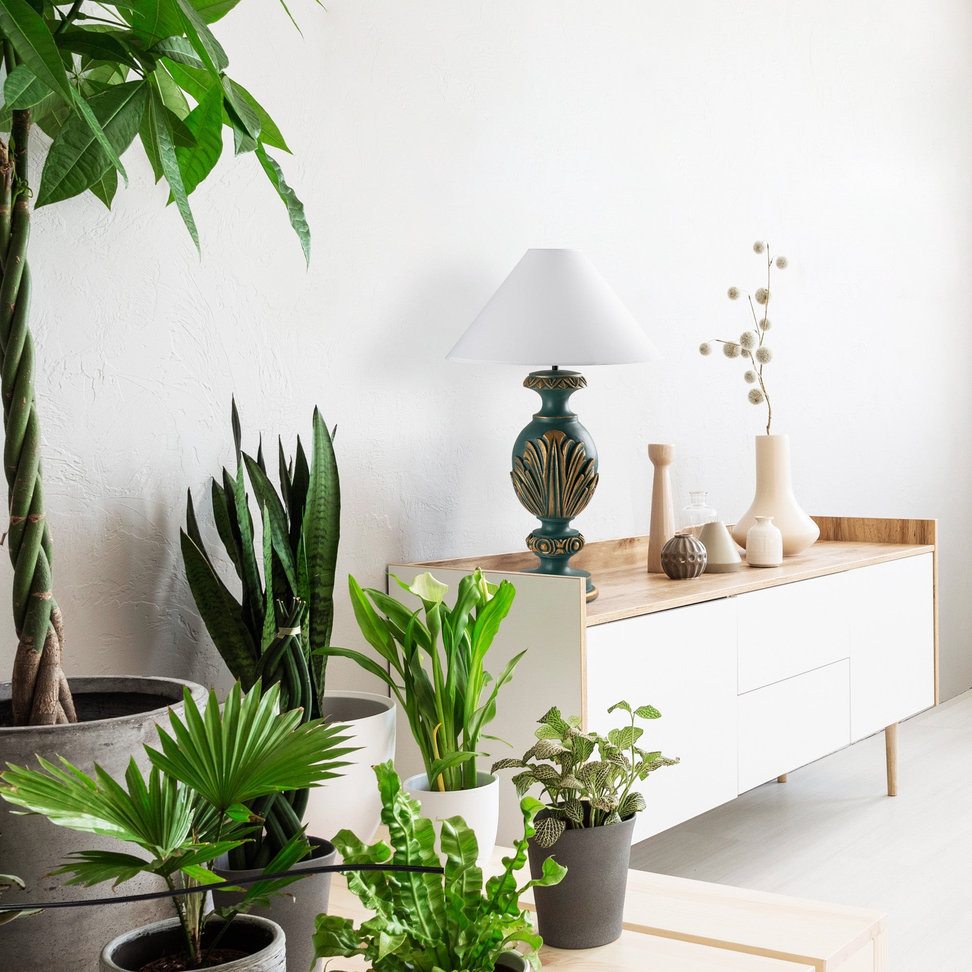 Candeeiro de mesa-Eleganze-Verde
Branco