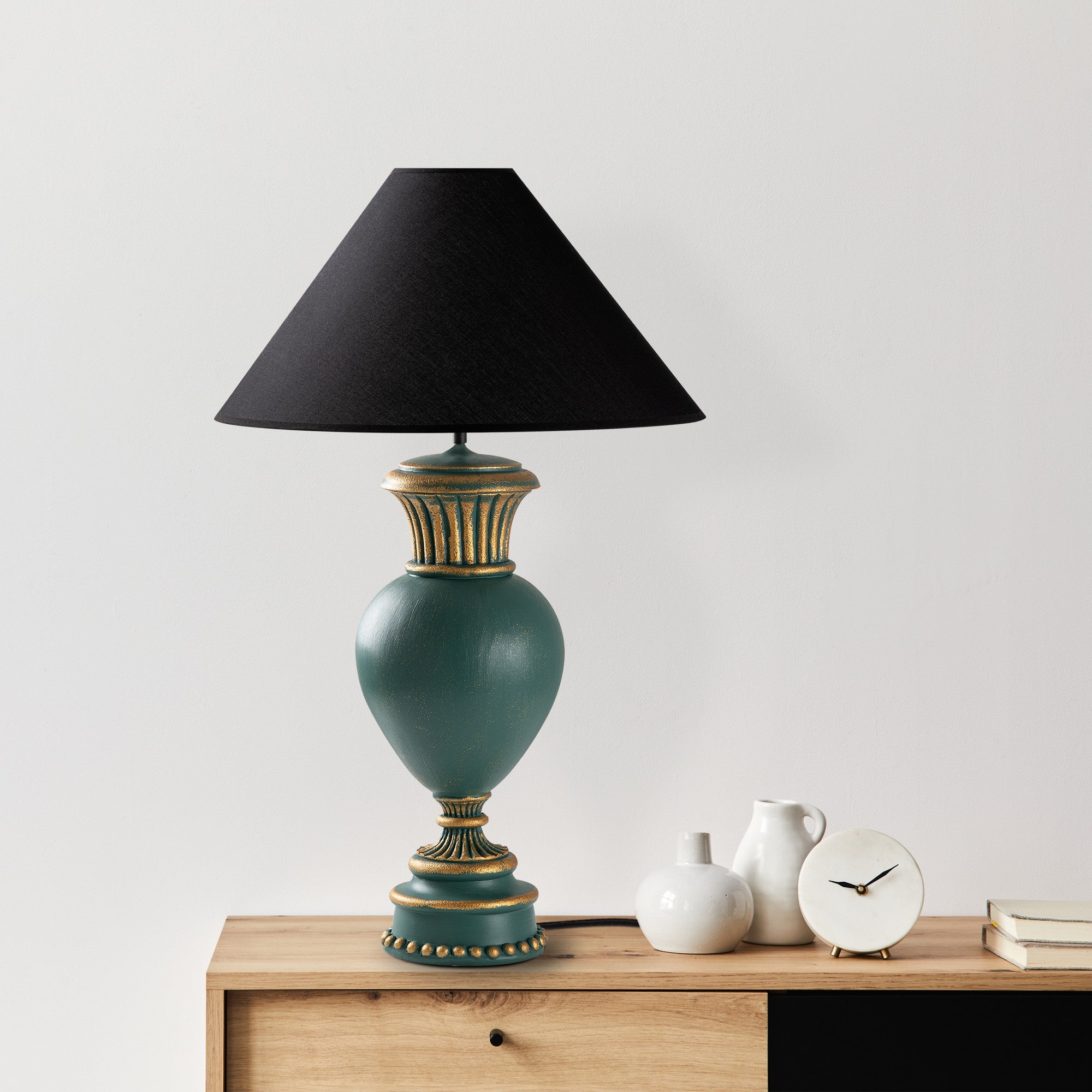 Candeeiro de mesa-Eleganze-Verde
Preto