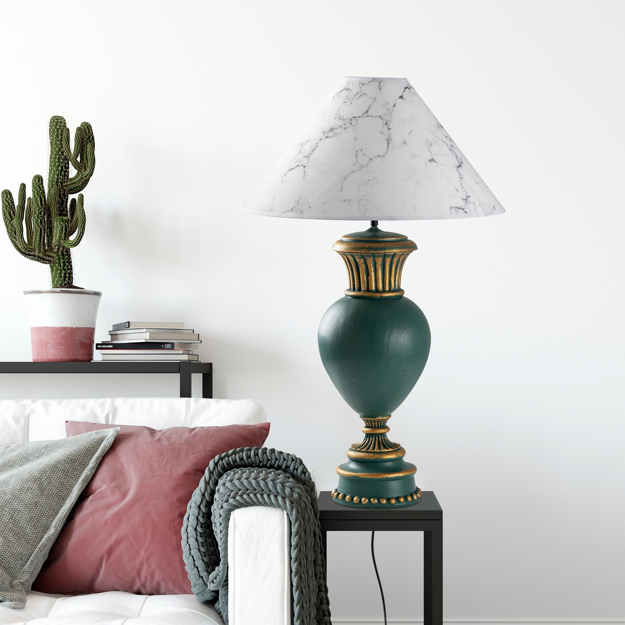 Candeeiro de mesa-Eleganze-Verde
Branco