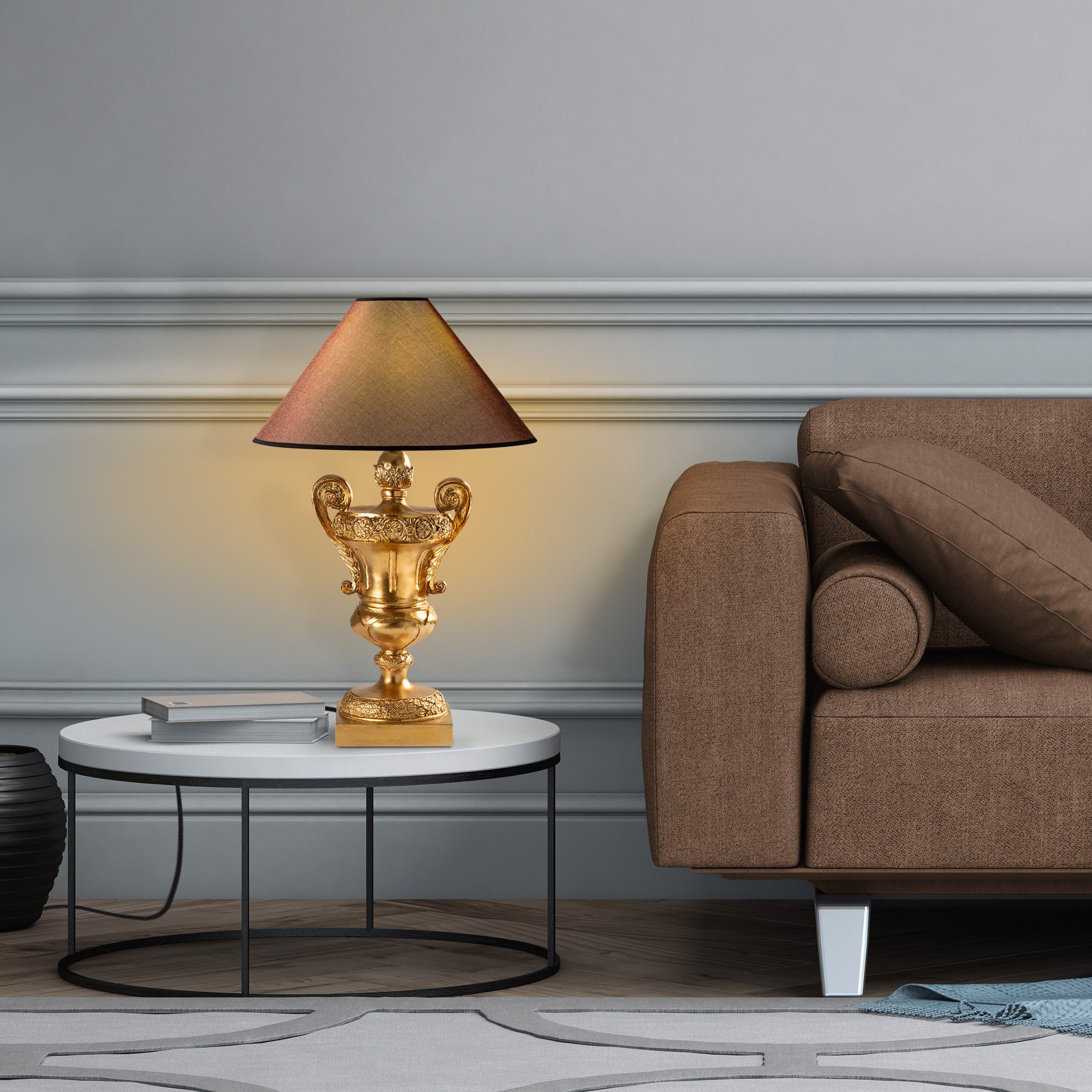 Candeeiro de mesa-Eleganze-Dourado
Marrom