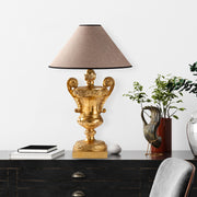Candeeiro de mesa-Eleganze-Dourado
Castanho Claro