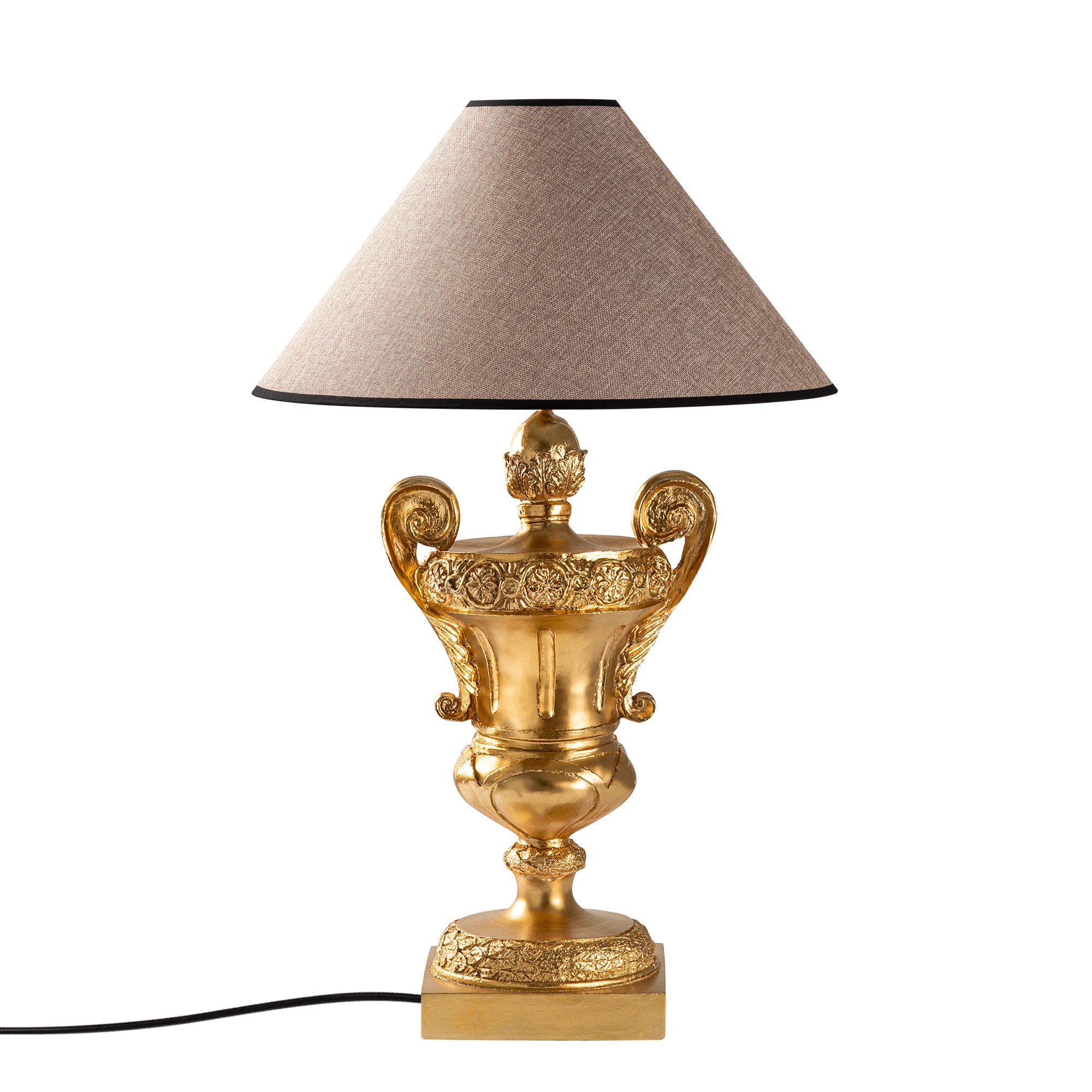 Candeeiro de mesa-Eleganze-Dourado
Castanho Claro