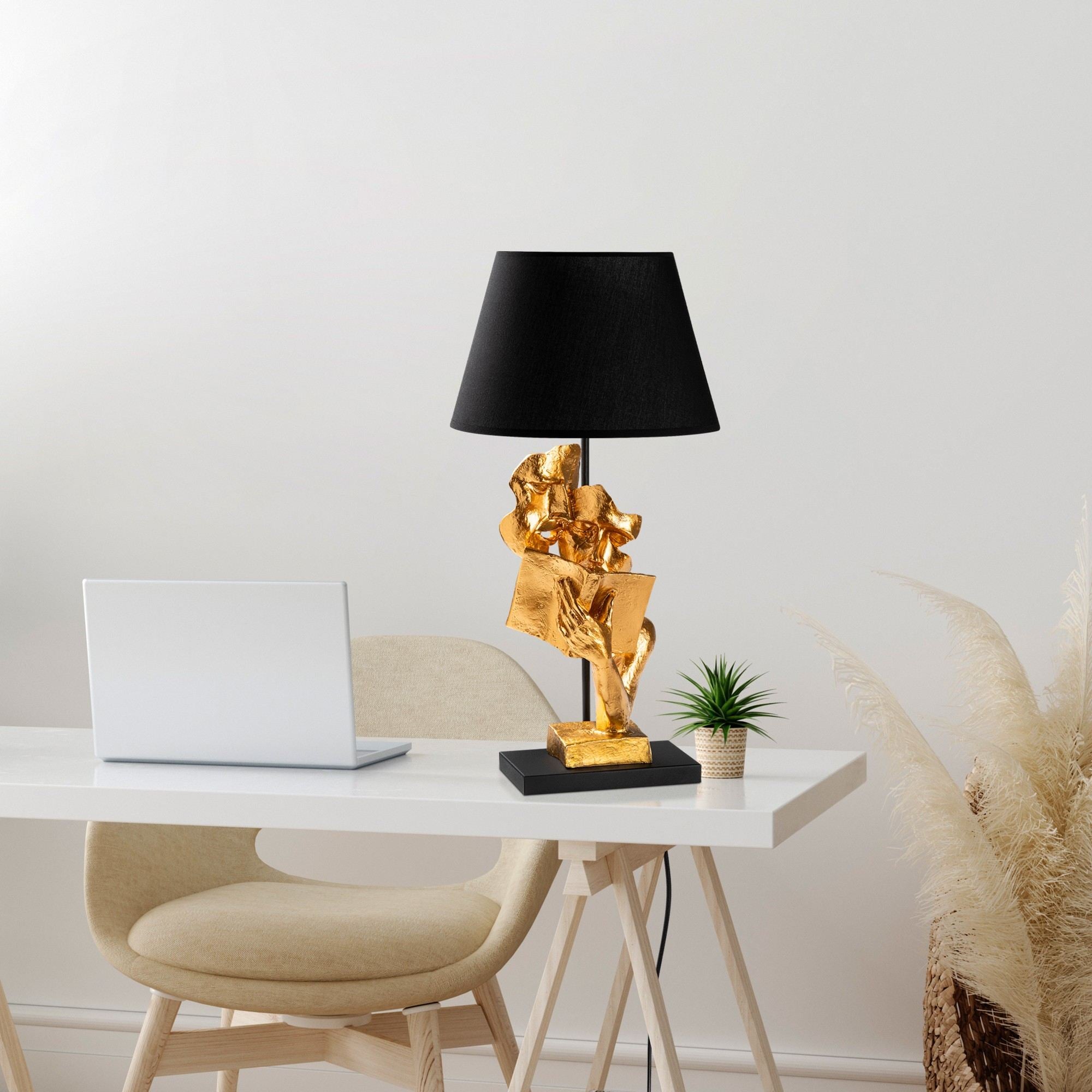 Candeeiro de mesa-Figura-Dourado
Preto