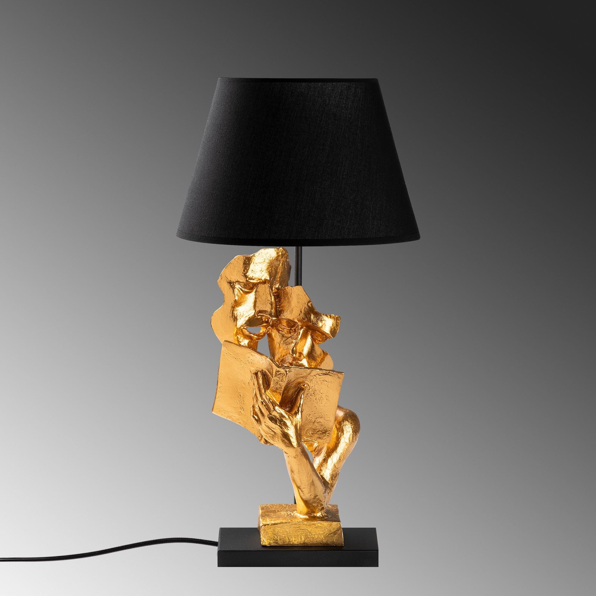 Candeeiro de mesa-Figura-Dourado
Preto