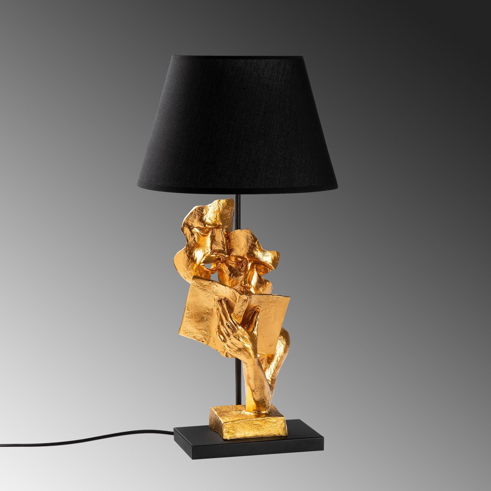 Candeeiro de mesa-Figura-Dourado
Preto