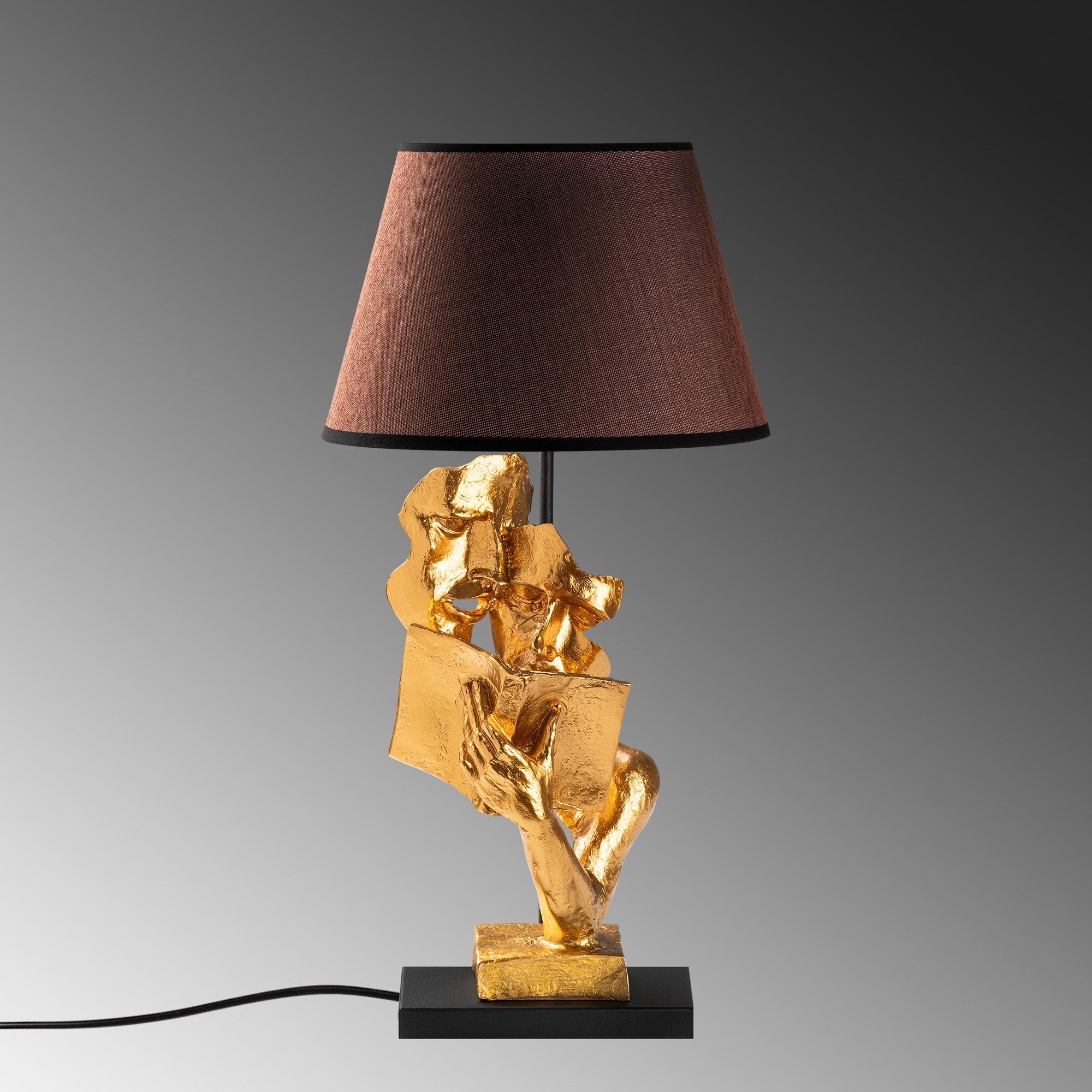 Candeeiro de mesa-Figura-Dourado
Marrom