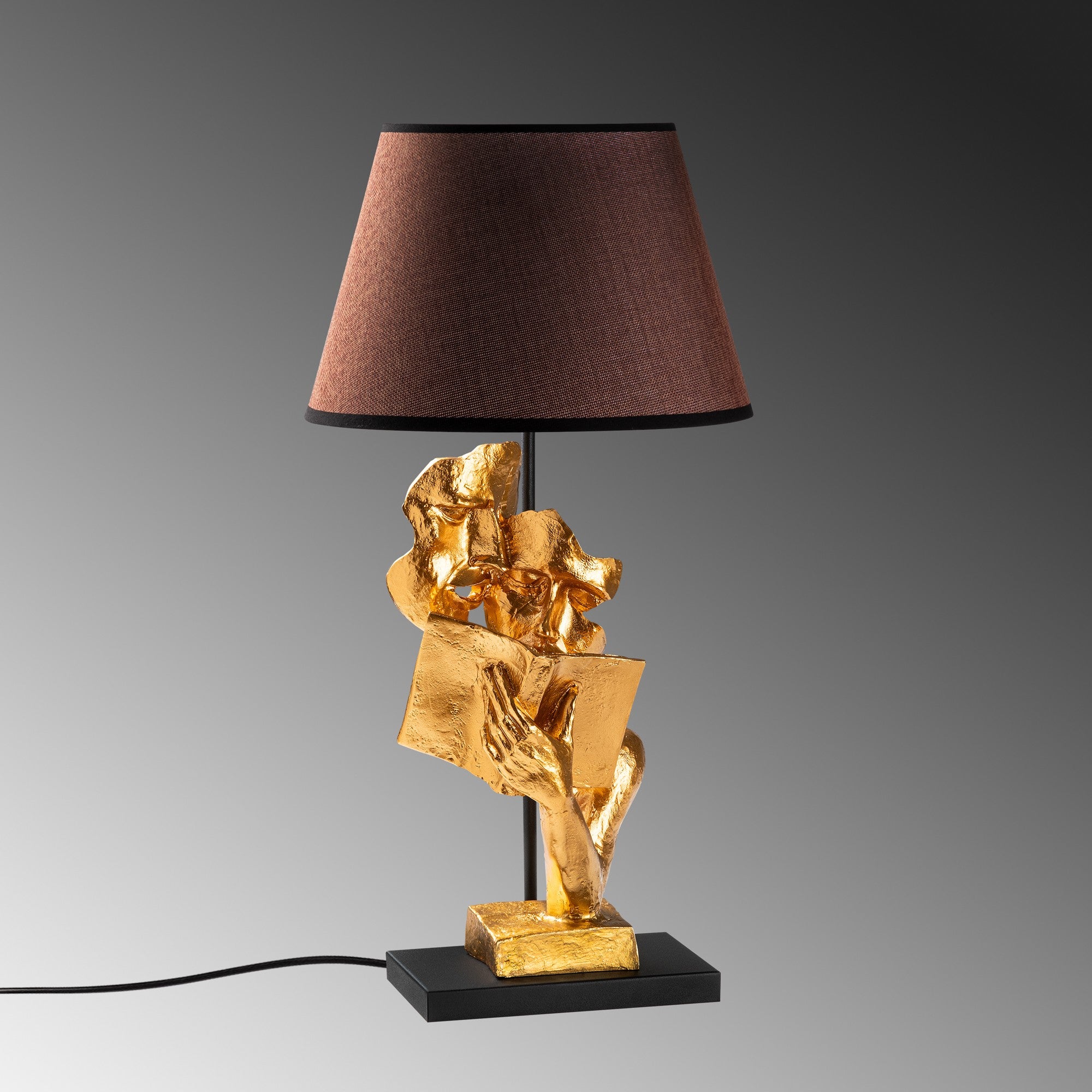 Candeeiro de mesa-Figura-Dourado
Marrom