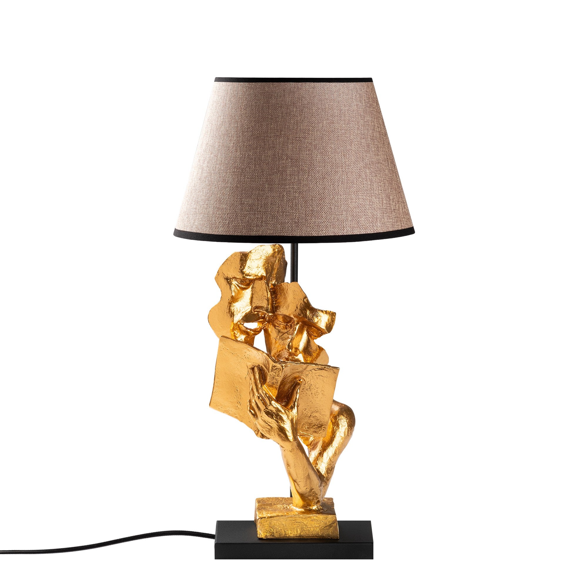 Candeeiro de mesa-Figura-Dourado
Castanho Claro