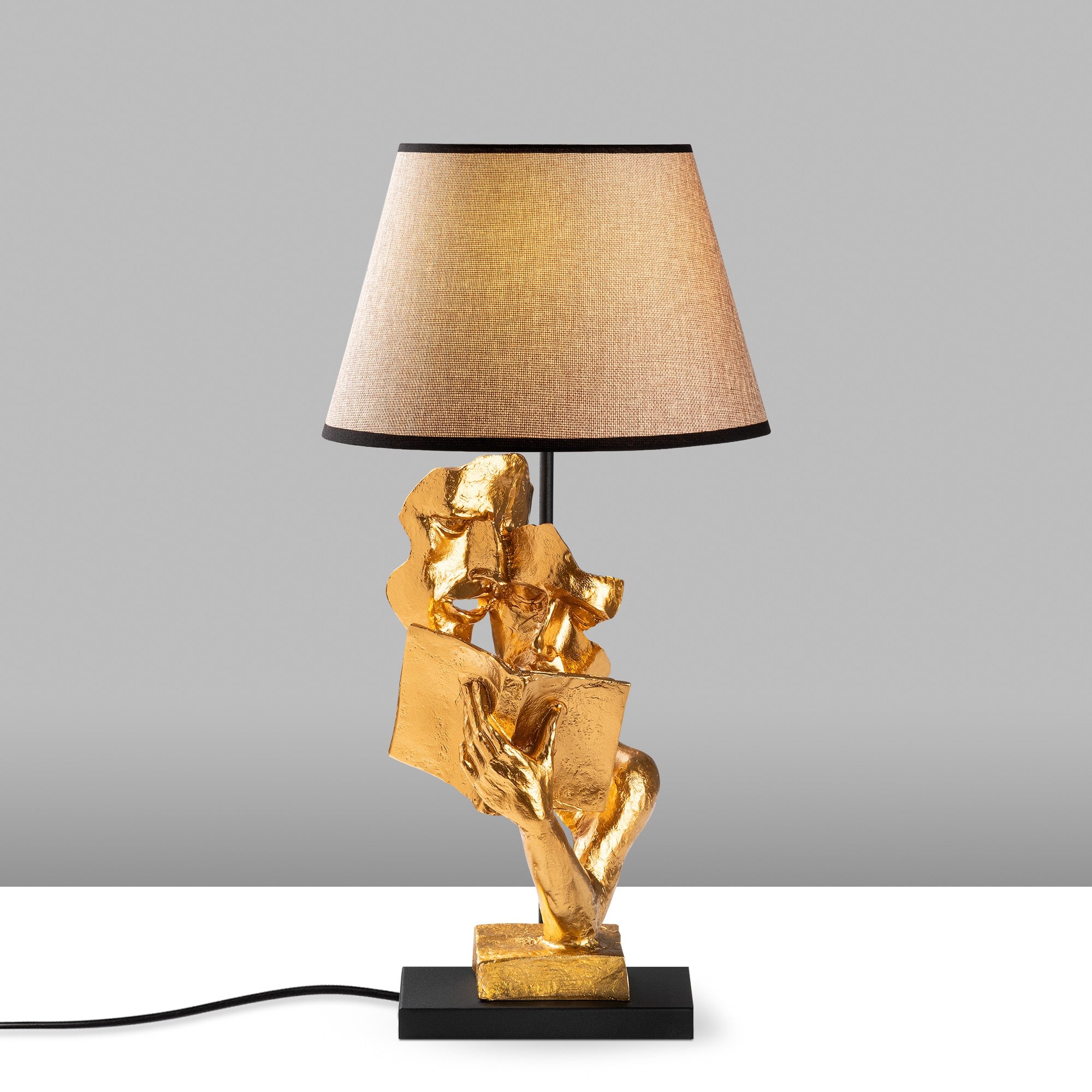 Candeeiro de mesa-Figura-Dourado
Castanho Claro