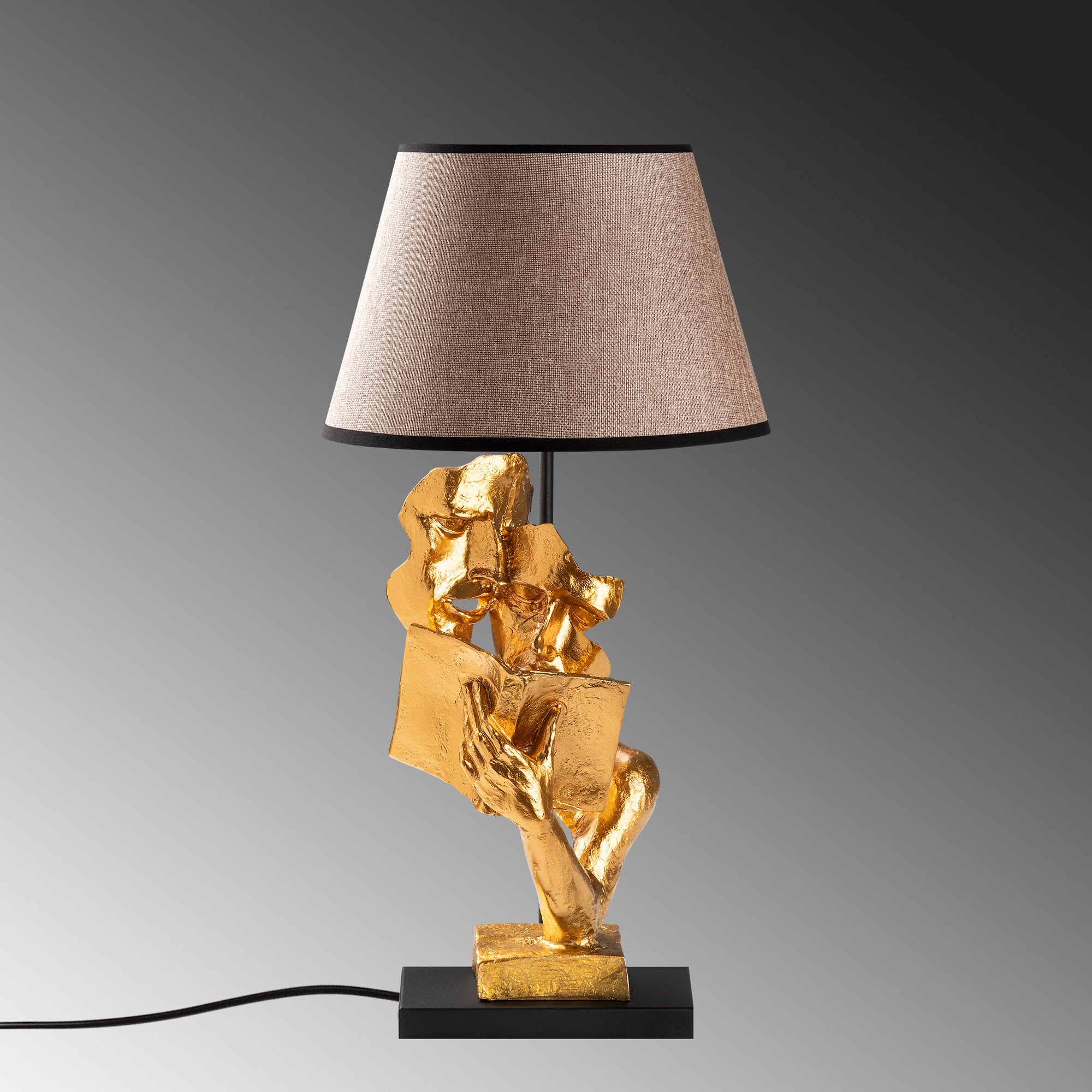 Candeeiro de mesa-Figura-Dourado
Castanho Claro