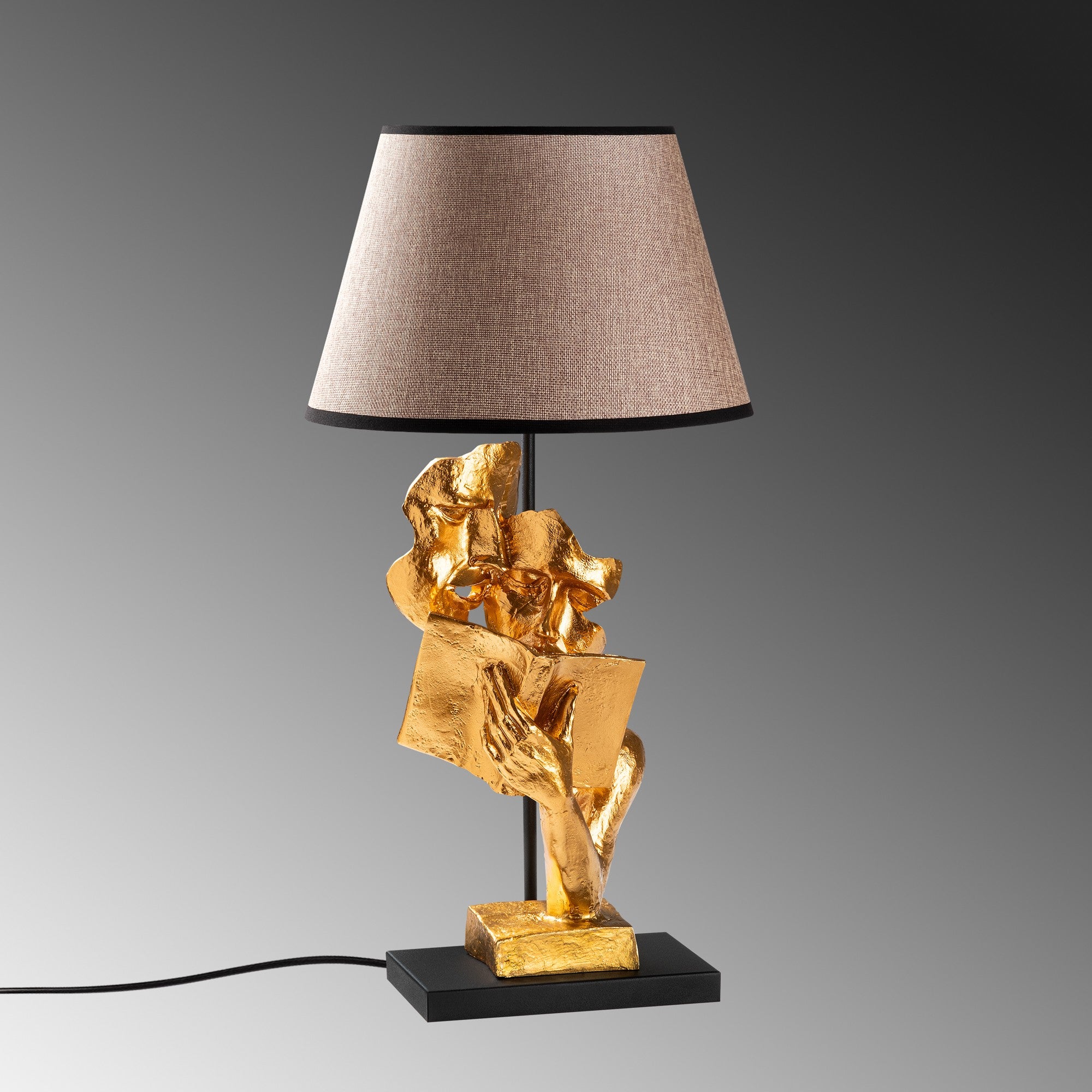 Candeeiro de mesa-Figura-Dourado
Castanho Claro