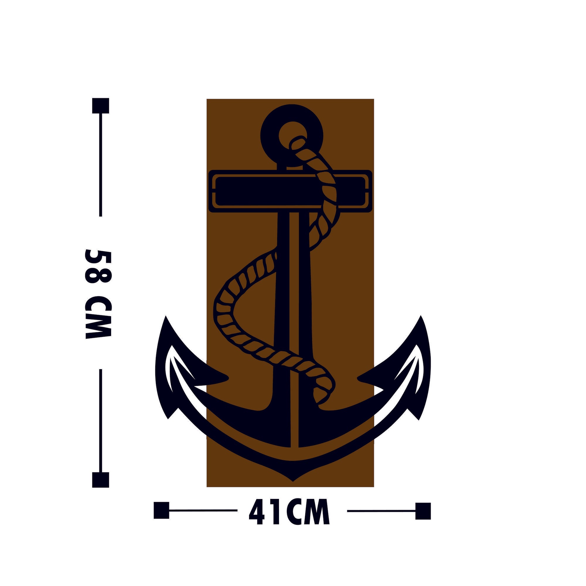 Acessório decorativo de parede – 41 x 58 cm – nogueira e preto – 50% madeira e 50% metal