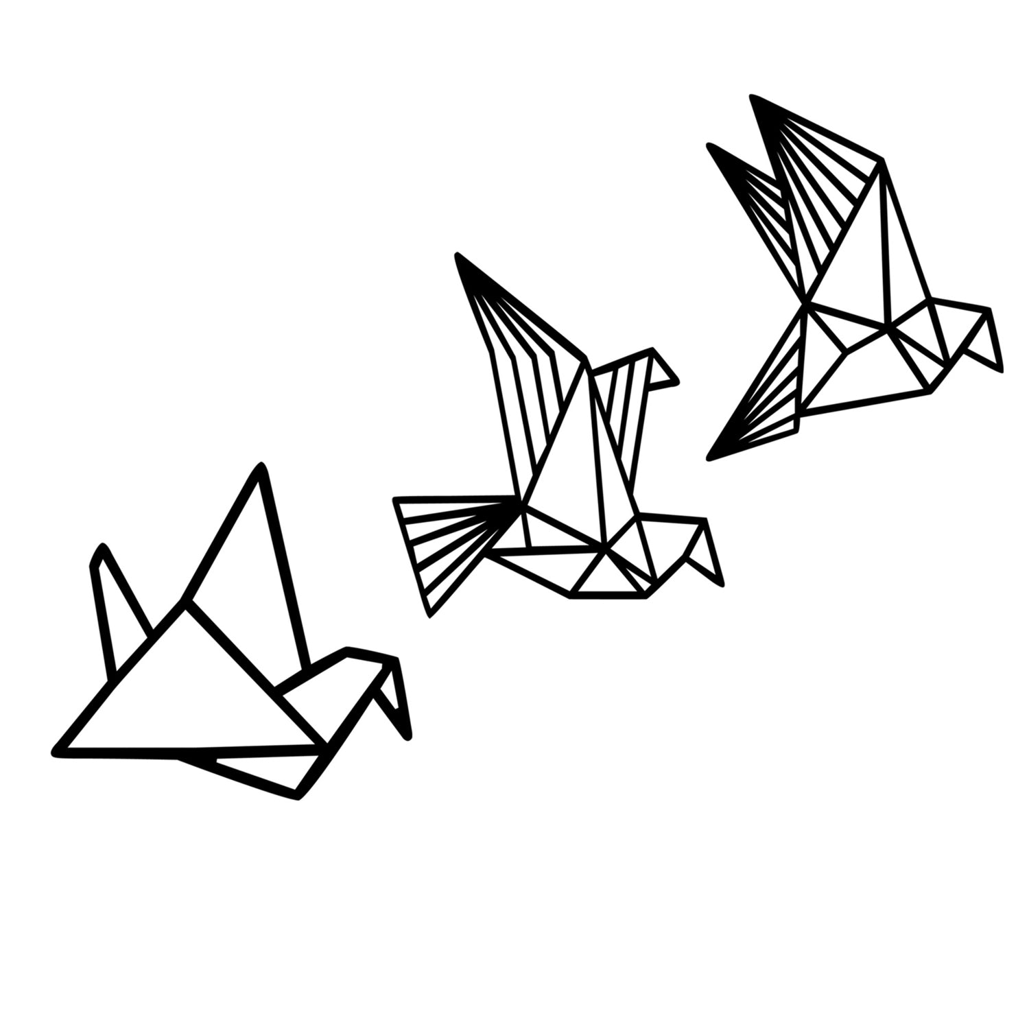 Acessório Decorativo de Parede – 26 x 32, 29 x 32, 30 x 32 cm – Preto – Madeira
