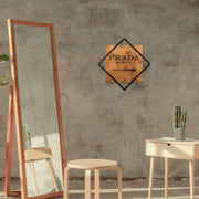 Acessório Decorativo de Parede – 54 x 54 cm – Nogueira e preto – Madeira e metal