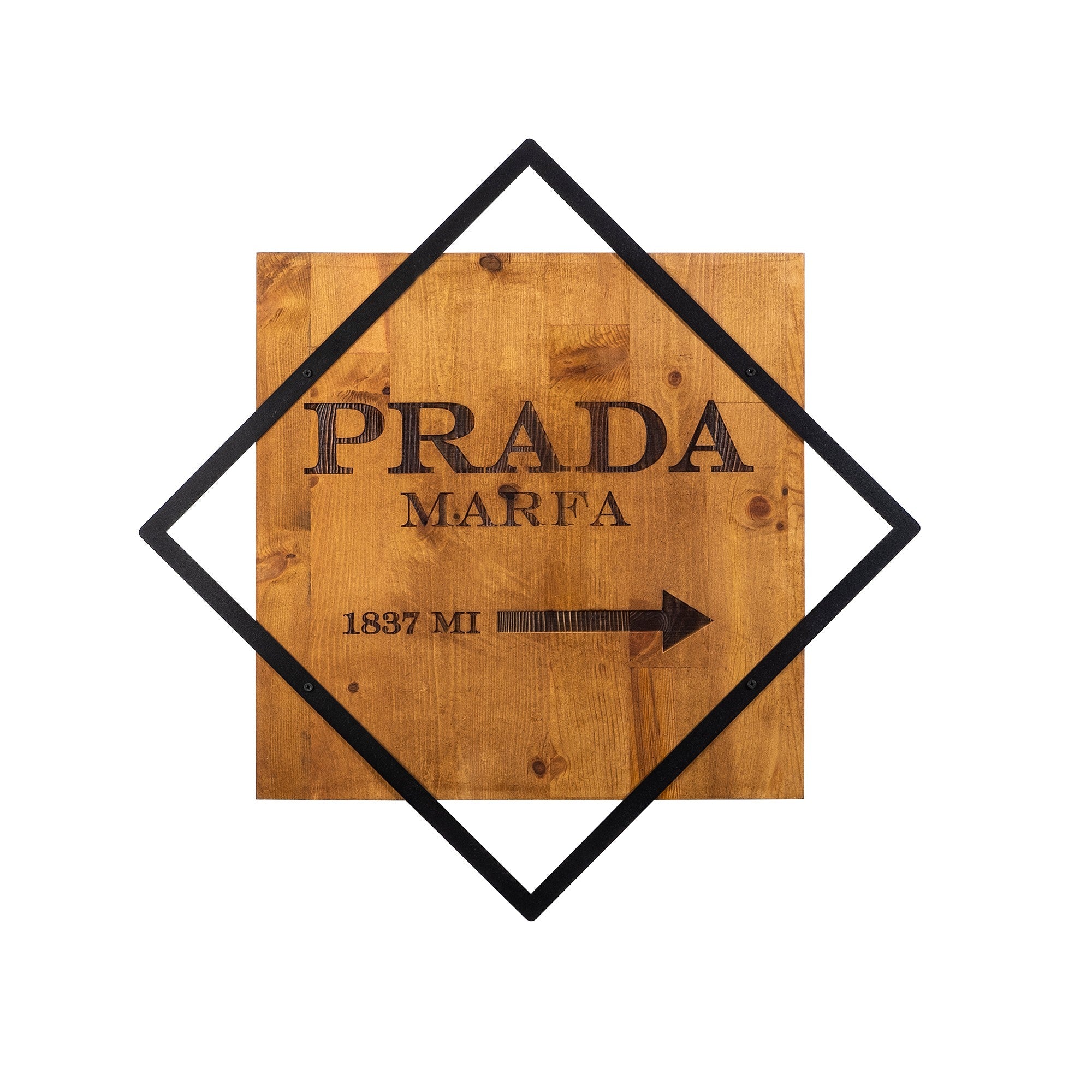 Acessório Decorativo de Parede – 54 x 54 cm – Nogueira e preto – Madeira e metal