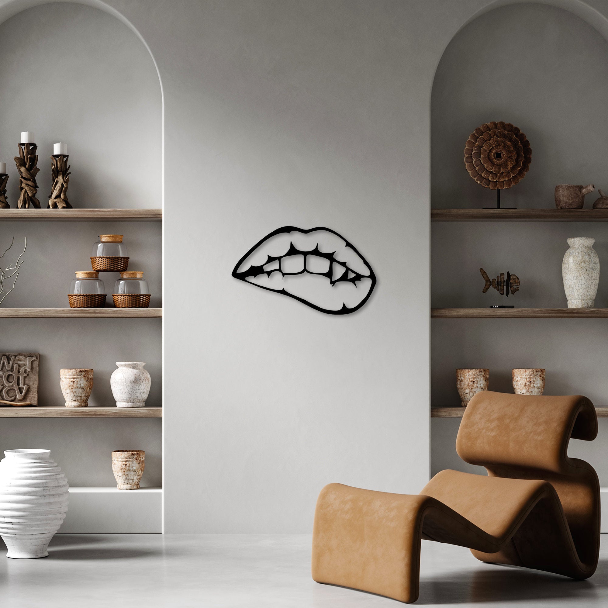Acessório de parede decorativo de metal preto elegante, 42 x 69 cm | 100% metal, 1,5 mm de espessura | Perfeito para decoração moderna e arte de parede exclusiva