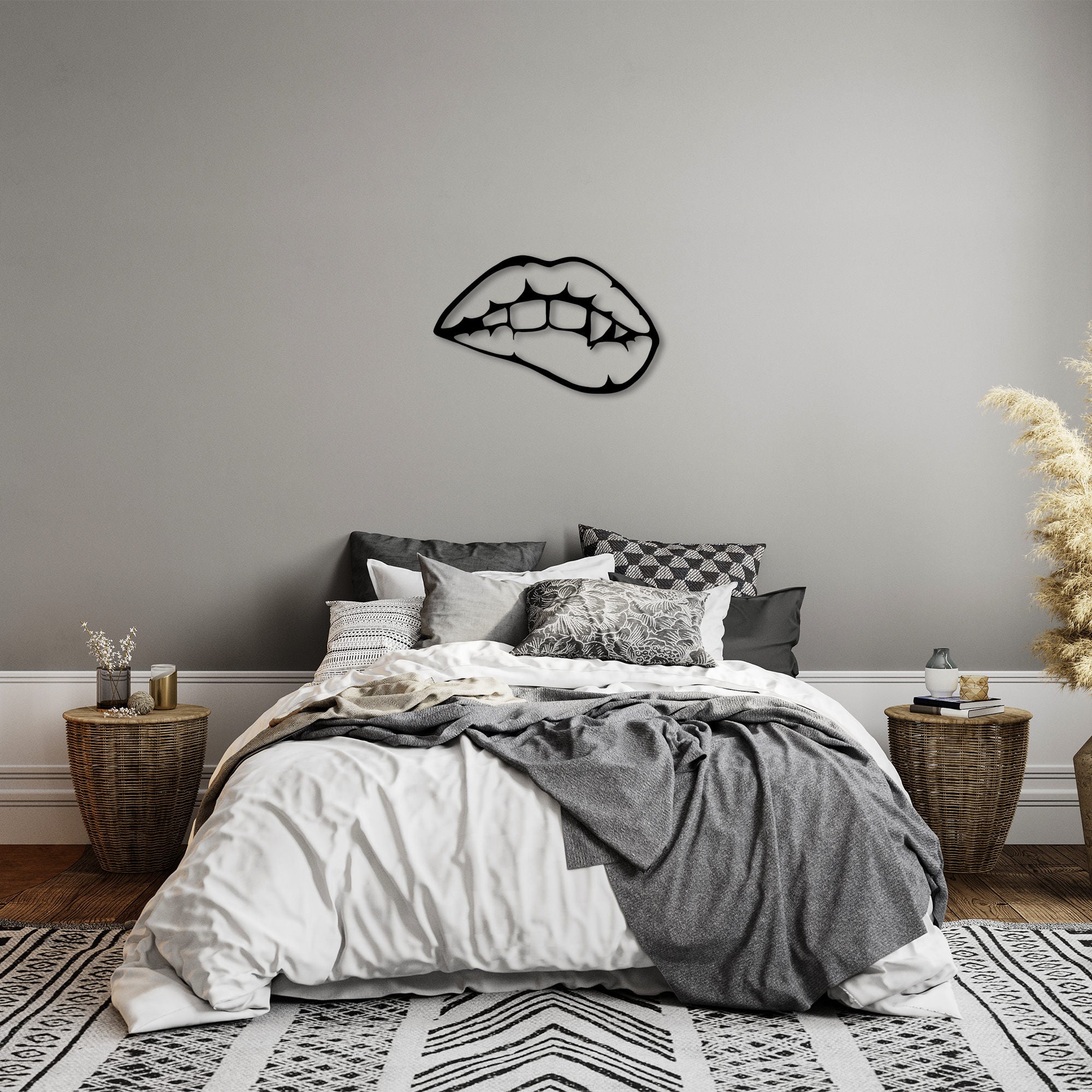Acessório de parede decorativo de metal preto elegante, 42 x 69 cm | 100% metal, 1,5 mm de espessura | Perfeito para decoração moderna e arte de parede exclusiva