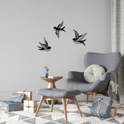 Acessório de parede decorativo de metal preto elegante (3 peças) | 100% metal, 1 mm de espessura | Perfeito para decoração de casa, design moderno e elegante