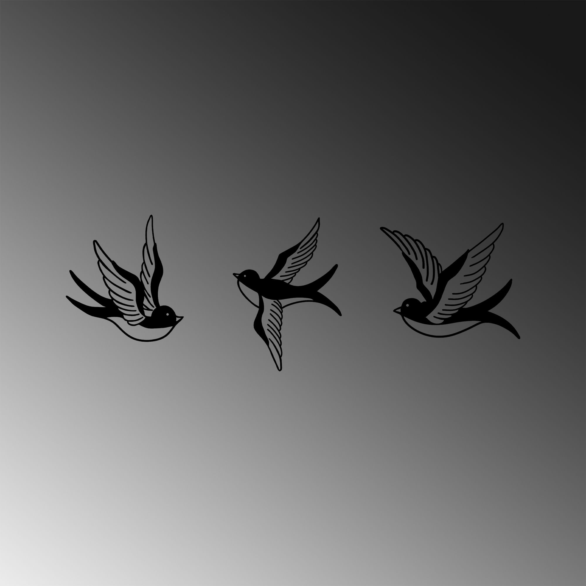 Acessório de parede decorativo de metal preto elegante (3 peças) | 100% metal, 1 mm de espessura | Perfeito para decoração de casa, design moderno e elegante