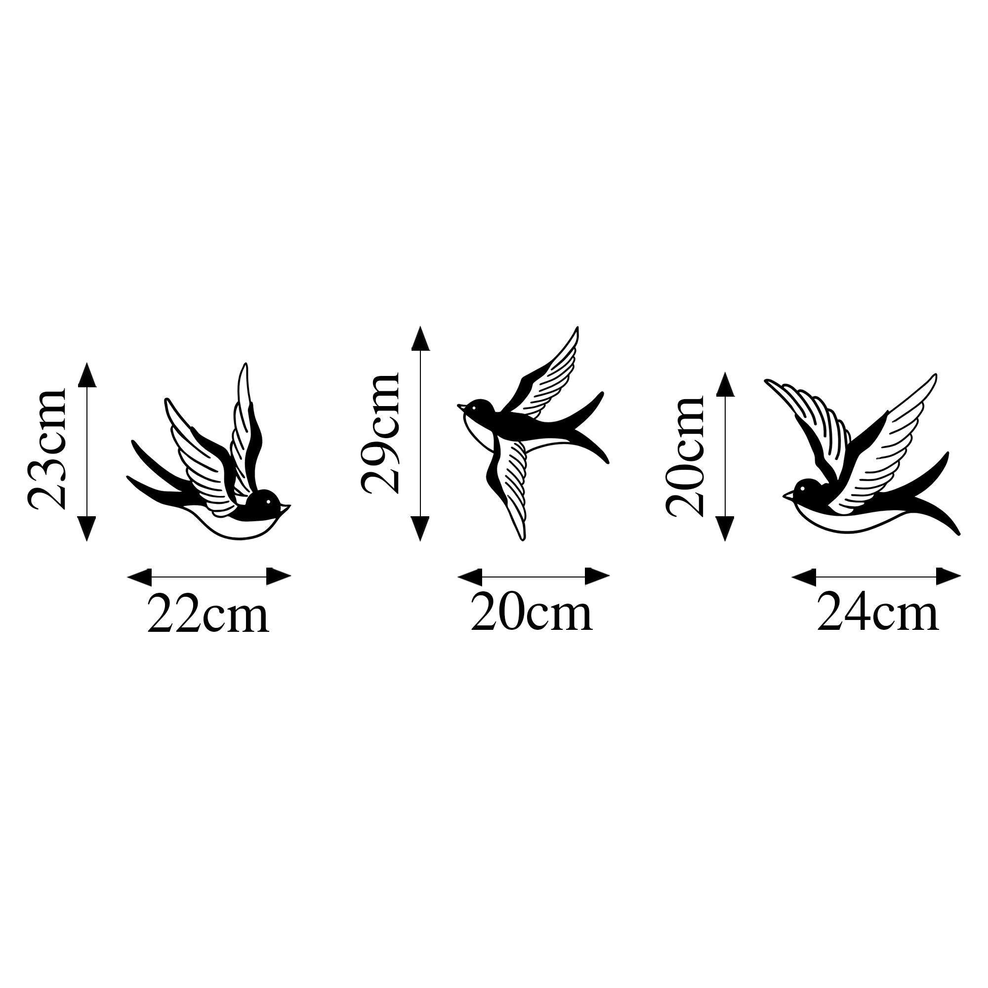 Acessório de parede decorativo de metal preto elegante (3 peças) | 100% metal, 1 mm de espessura | Perfeito para decoração de casa, design moderno e elegante