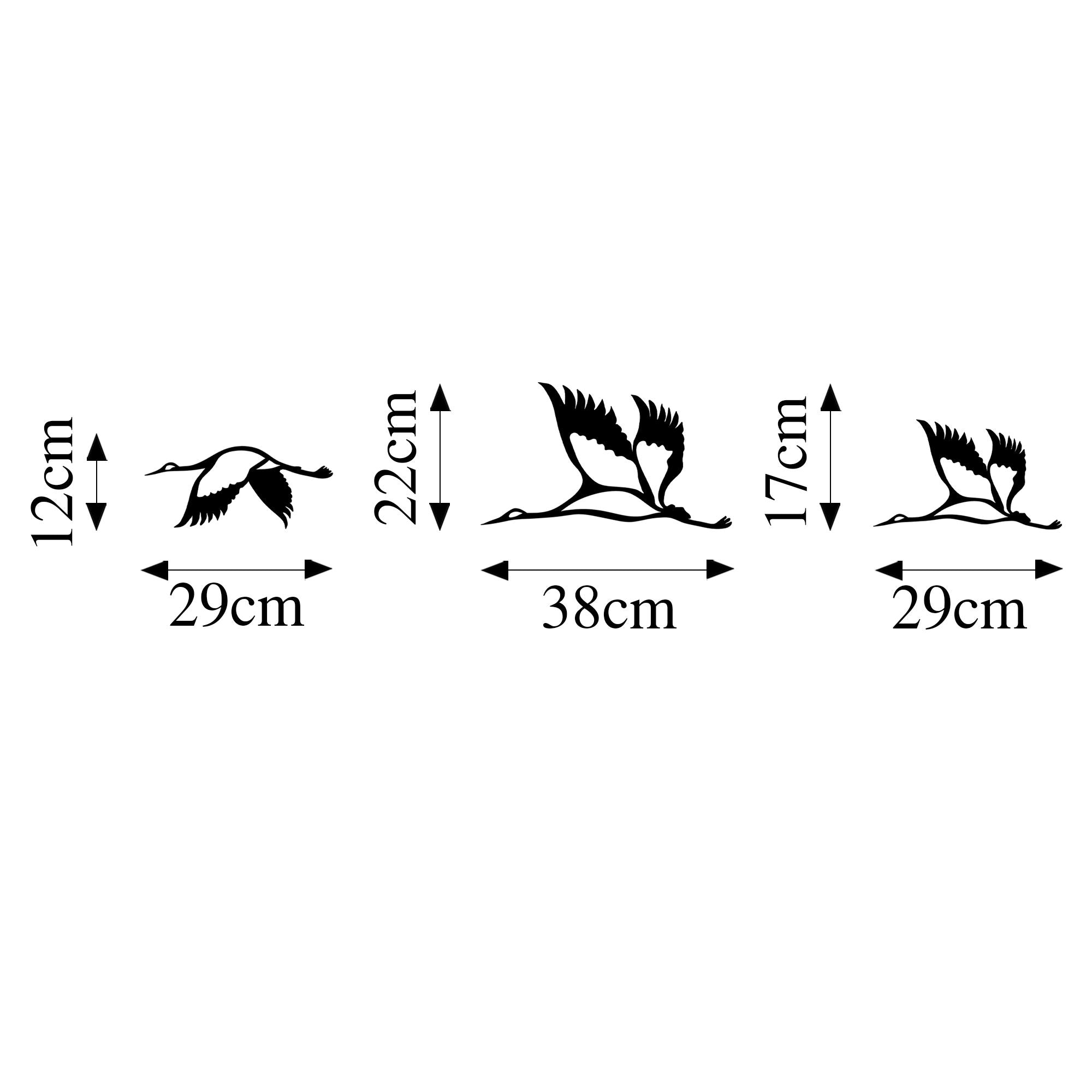 Acessórios de parede decorativos – 29 x 12 cm, 38 x 22 cm, 29 x 17 cm – preto – metal
