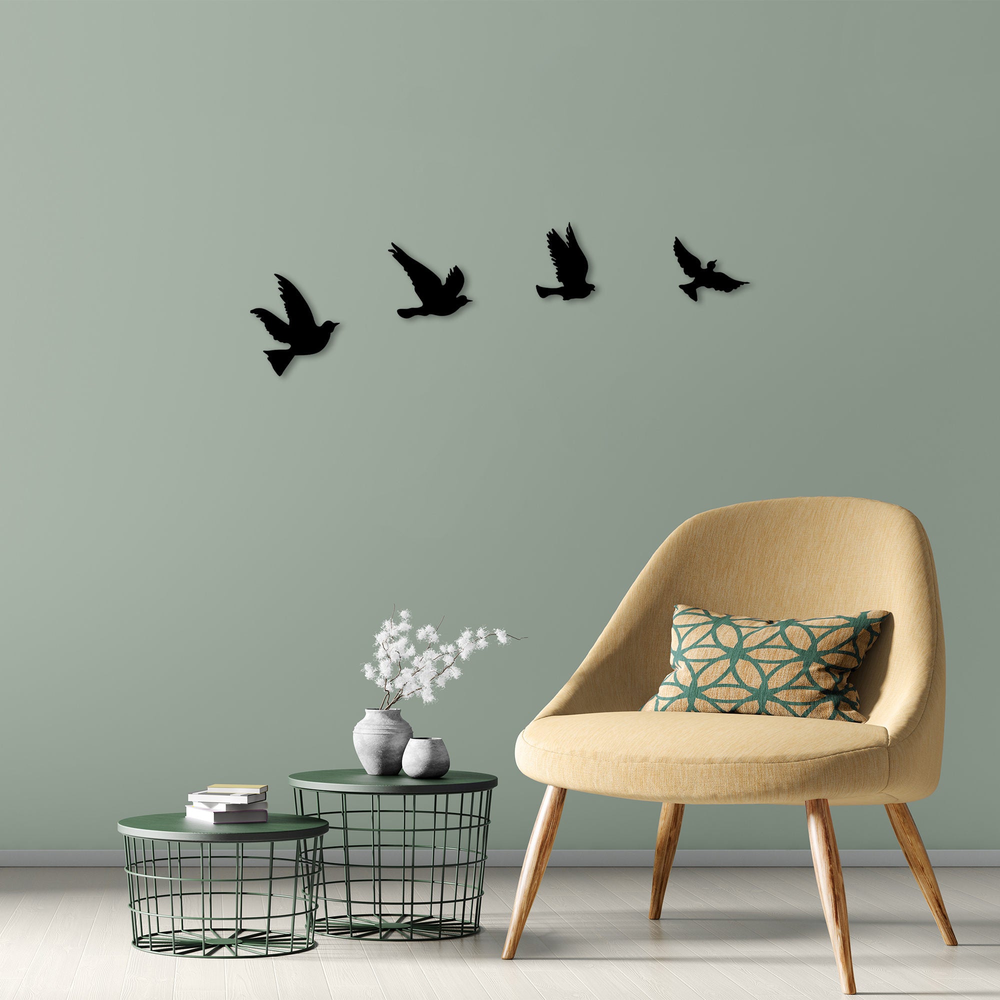Acessórios Decorativos de Parede – 1 mm de espessura – Preto – 100% Metal