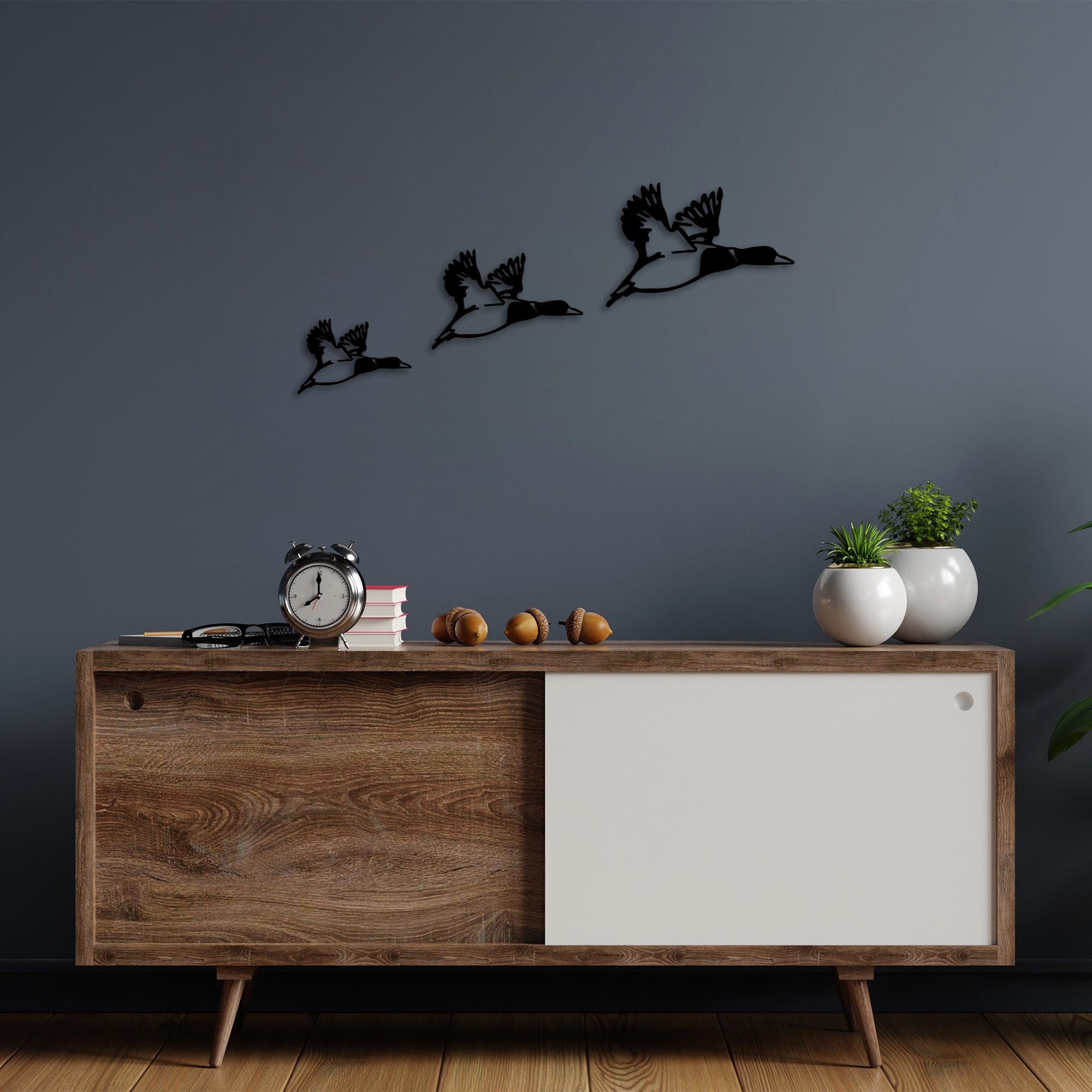 Acessórios decorativos de parede – 11x16cm, 14x22cm, 18x27cm – Preto – 100% metal