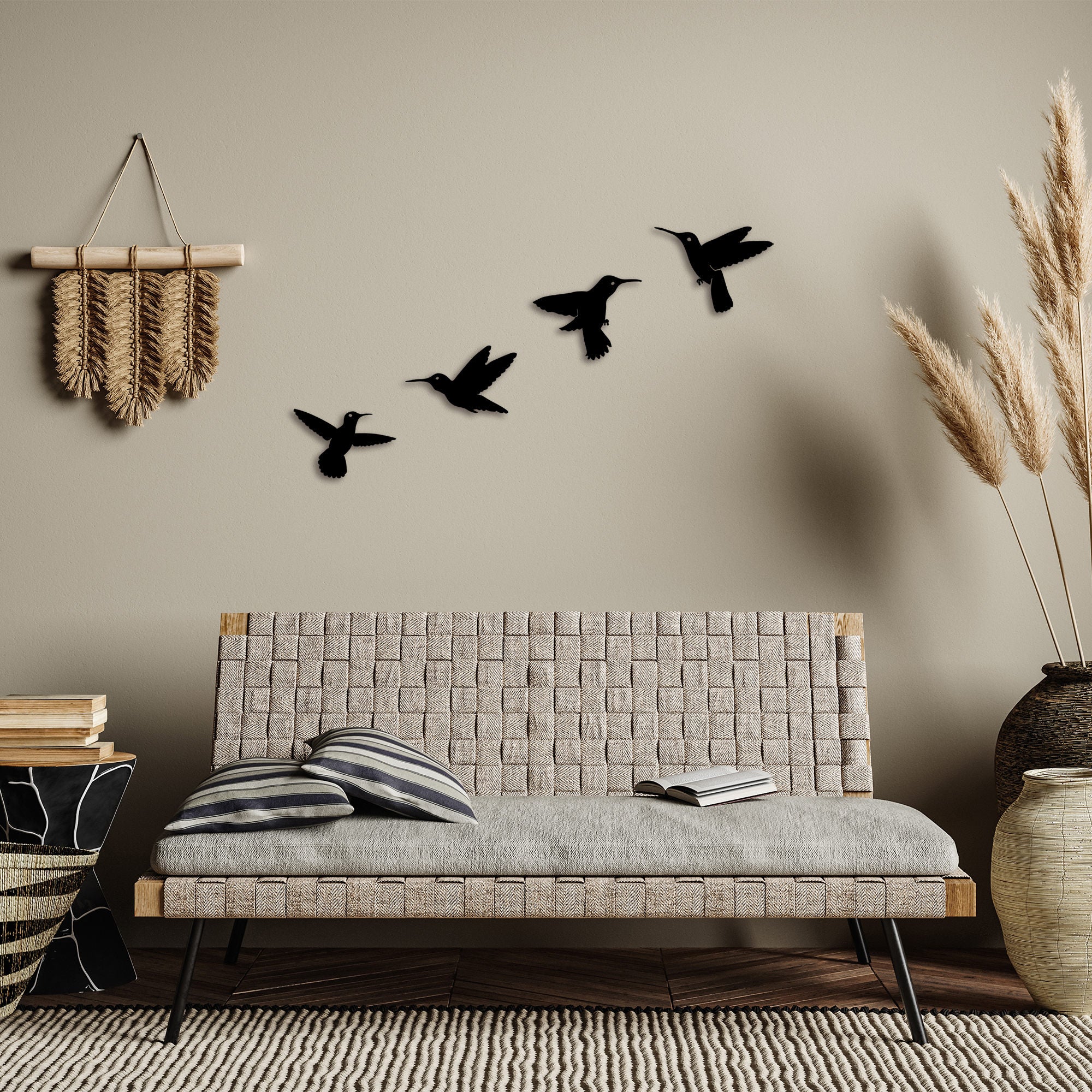 Acessório de Parede Decorativo – 13 x 20 cm, 14 x 20 cm, 15 x 20 cm, 15 x 22 cm – Preto – Metal