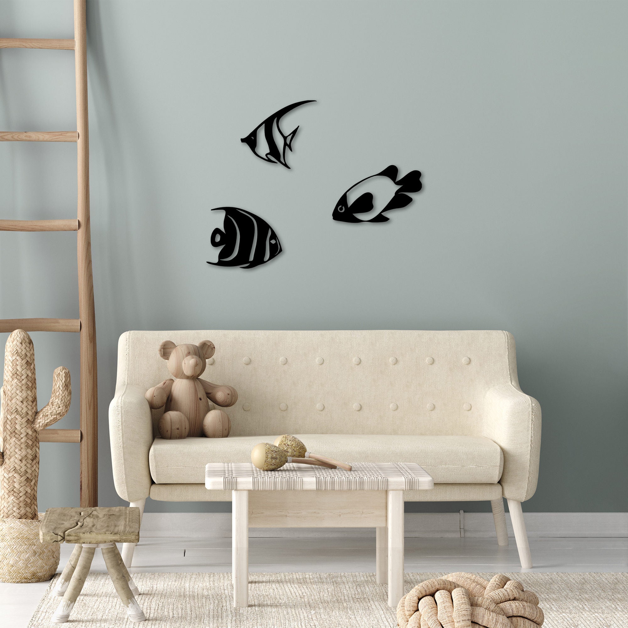 Acessório de Parede Decorativo – 21 x 26 cm, 24 x 26 cm, 20 x 31 cm – Preto – Metal