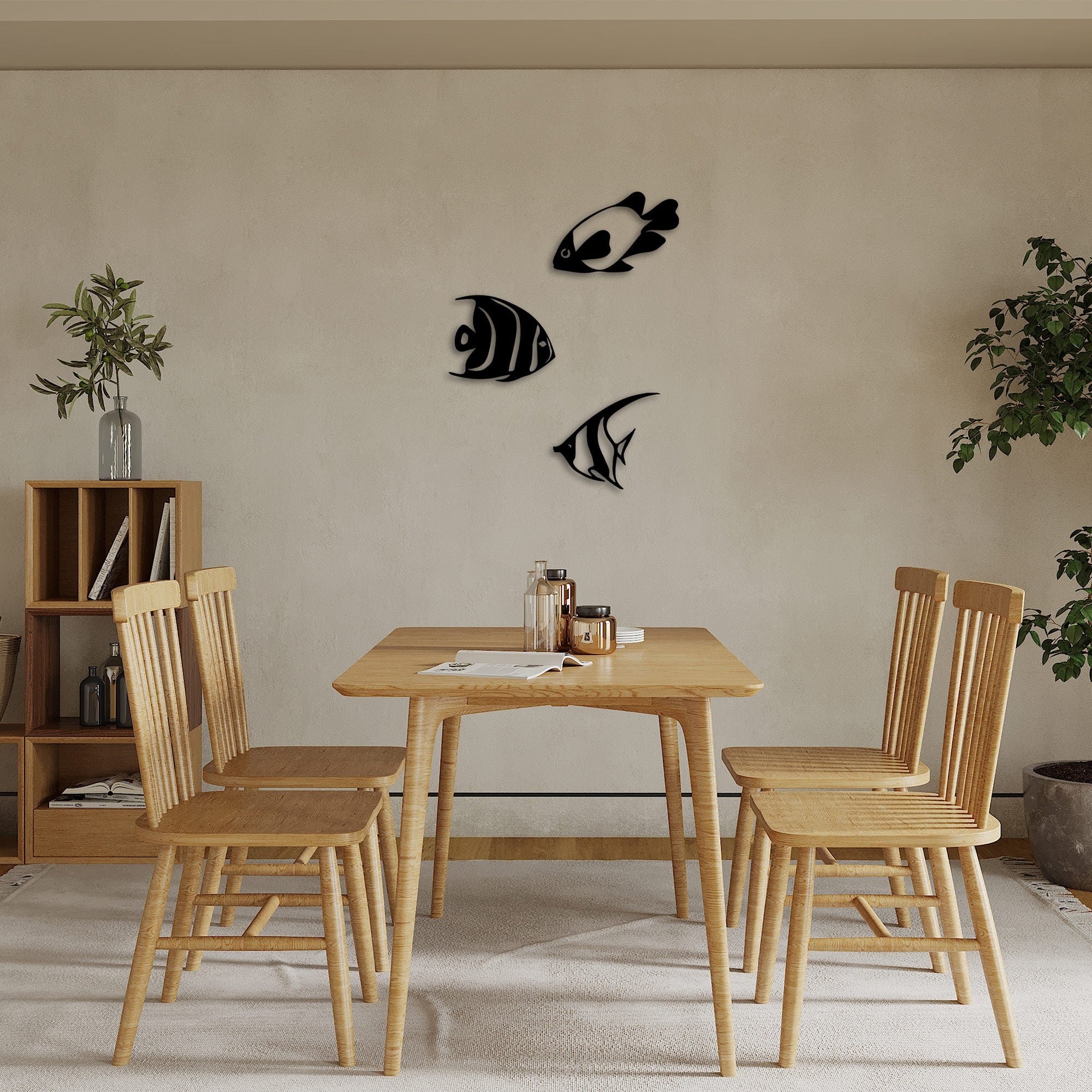 Acessório de Parede Decorativo – 21 x 26 cm, 24 x 26 cm, 20 x 31 cm – Preto – Metal