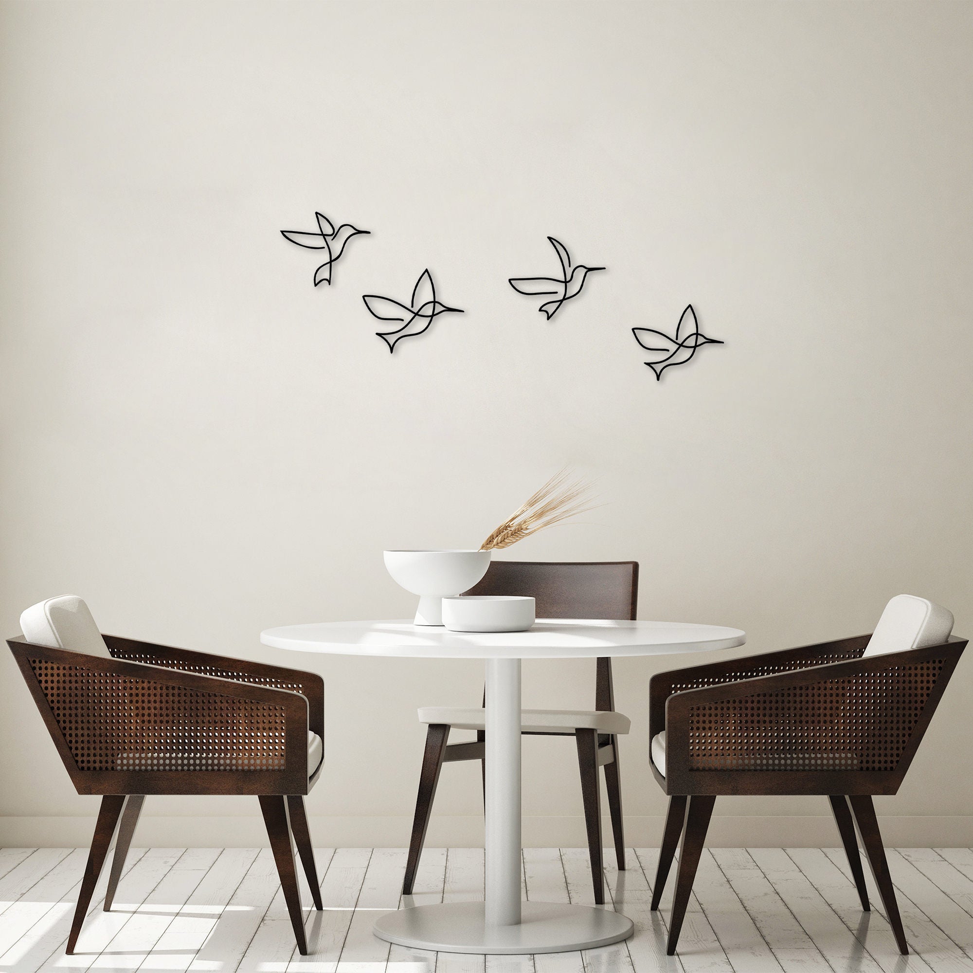 Acessório decorativo de parede em metal – 21 x 18 cm, 24 x 20 cm, 23 x 20 cm, 22 x 18 cm – Preto – 100% metal
