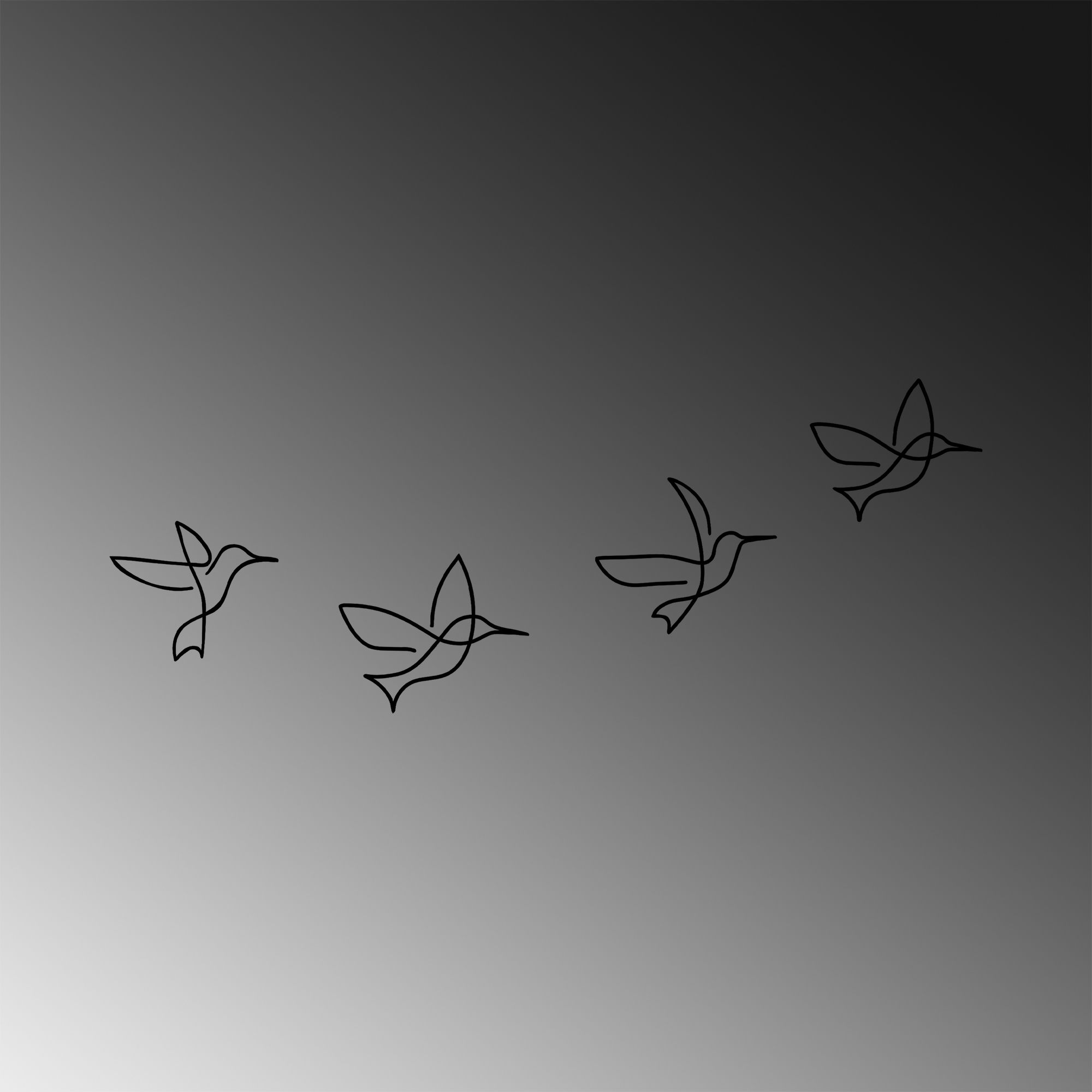 Acessório decorativo de parede em metal – 21 x 18 cm, 24 x 20 cm, 23 x 20 cm, 22 x 18 cm – Preto – 100% metal