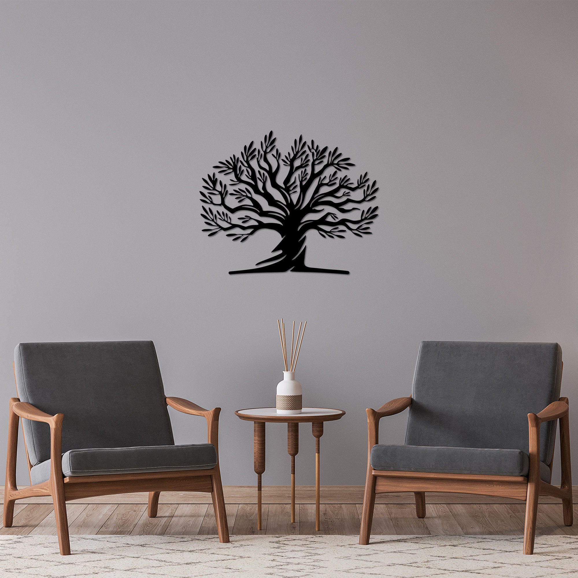 Acessório de parede decorativo de metal preto elegante, 54 x 67 cm | 100% metal, 1,5 cm de espessura | Perfeito para decoração moderna e exibição de arte