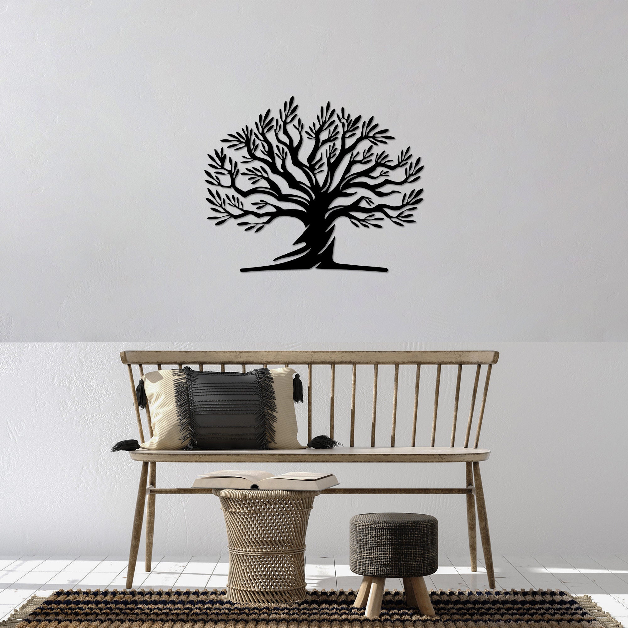 Acessório de parede decorativo de metal preto elegante, 54 x 67 cm | 100% metal, 1,5 cm de espessura | Perfeito para decoração moderna e exibição de arte