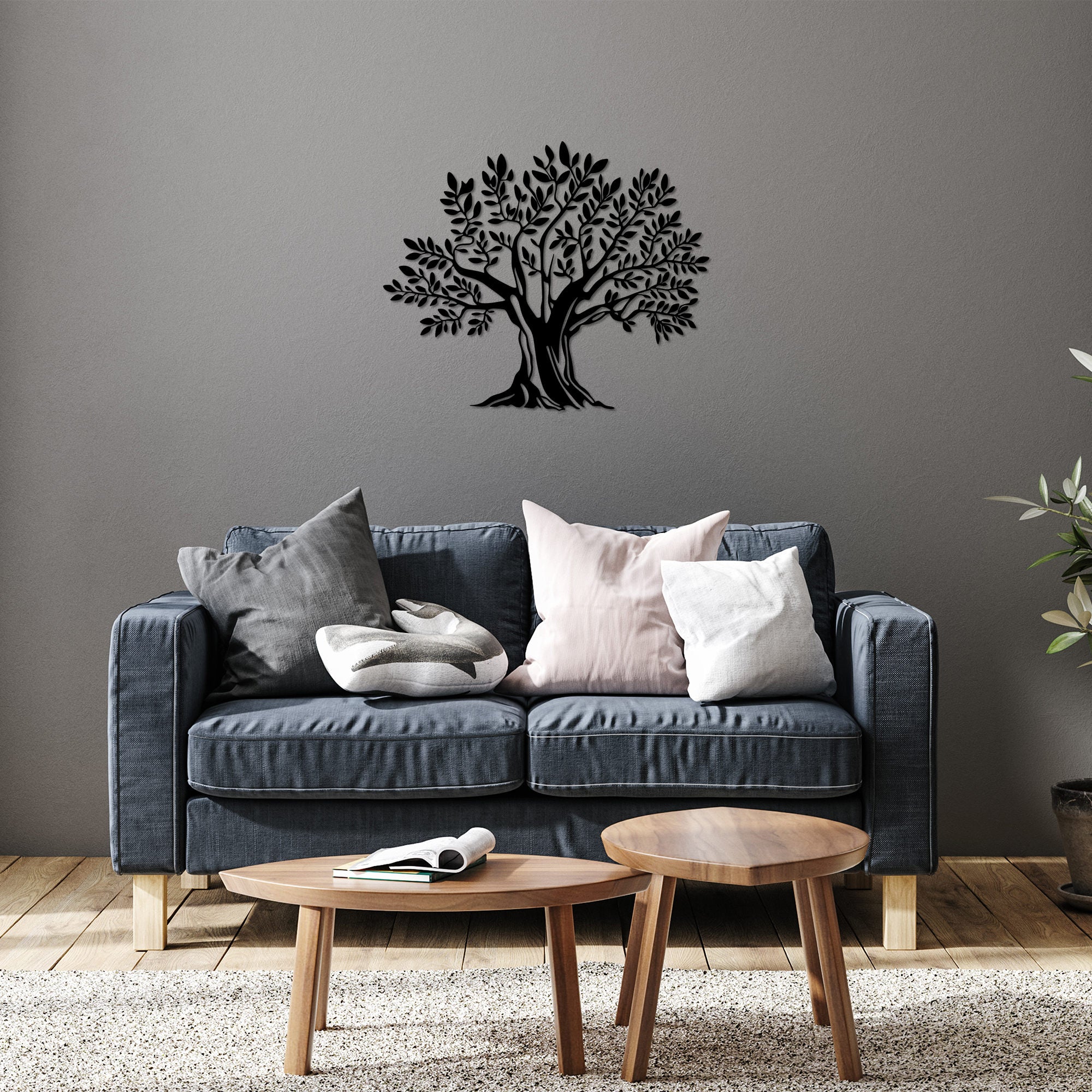 Acessório de parede decorativo de metal preto elegante, 58 x 70 cm | 100% metal, 1,5 cm de espessura | Perfeito para decoração moderna e exibição de arte