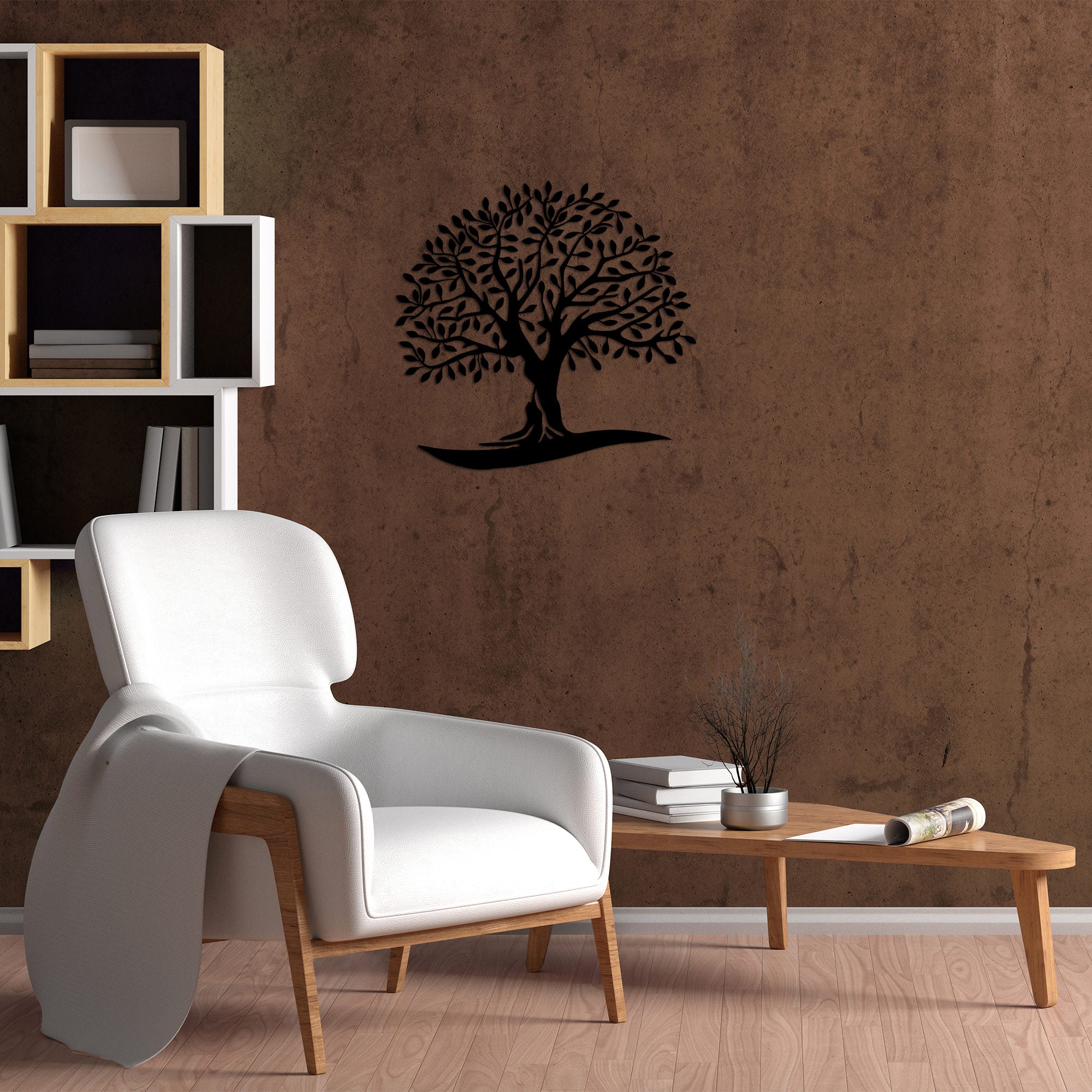 Acessório de parede decorativo de metal preto elegante, 64 x 66 cm | 100% metal, 1,5 cm de espessura | Perfeito para decoração moderna e exibição de arte