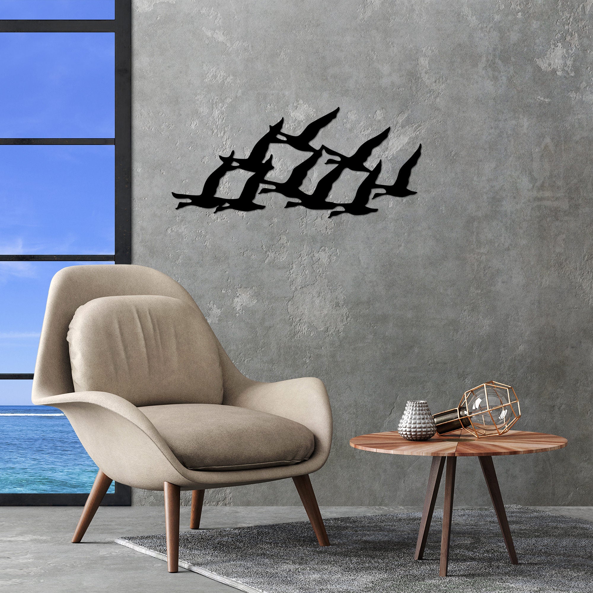 Acessório de parede decorativo de metal preto elegante, 29 x 70 cm | 100% metal, 1,5 cm de espessura | Perfeito para decoração moderna e arte de parede exclusiva